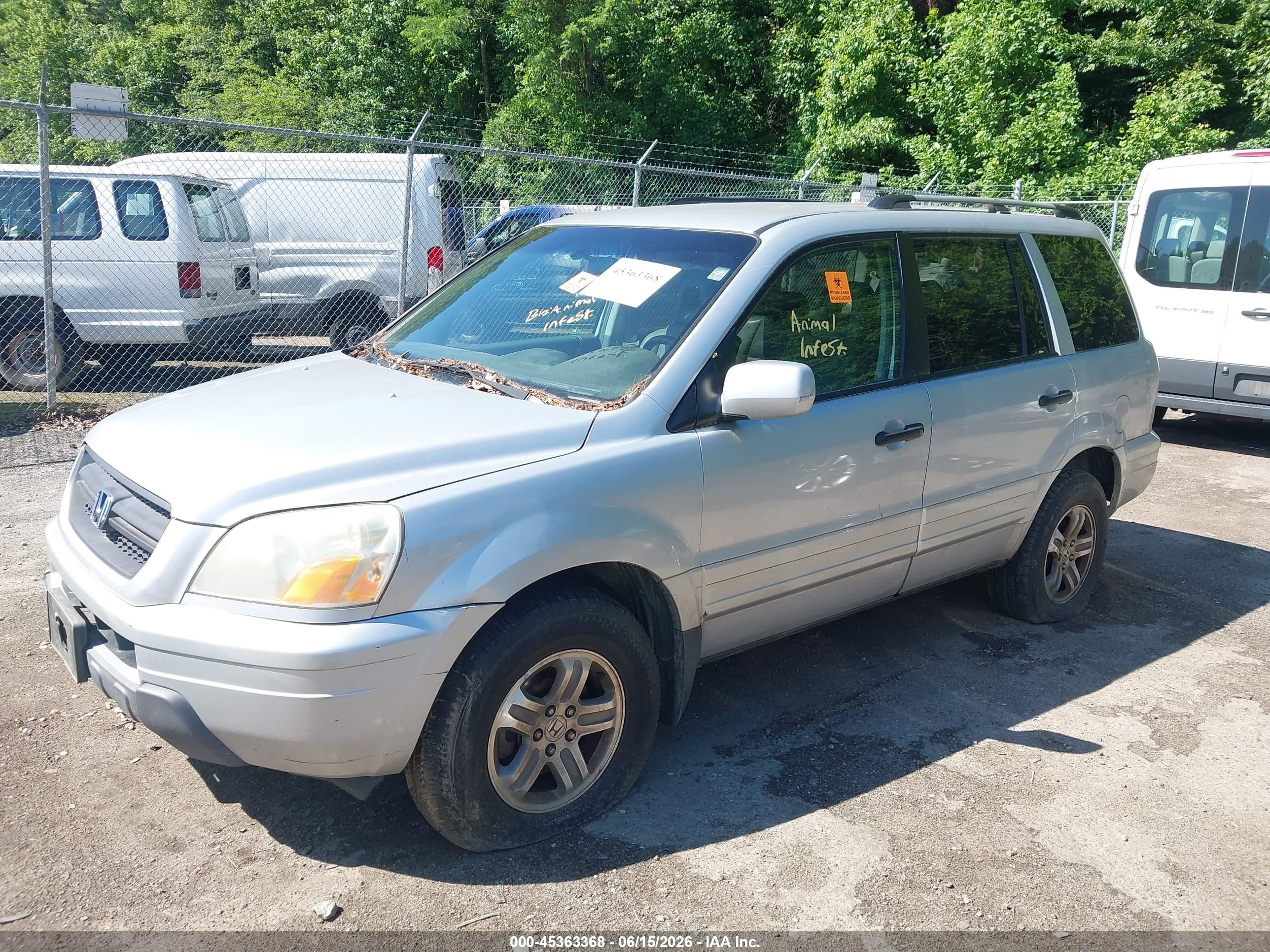 2004 Honda Pilot Ex-l Silver vin: 2HKYF18614H613558