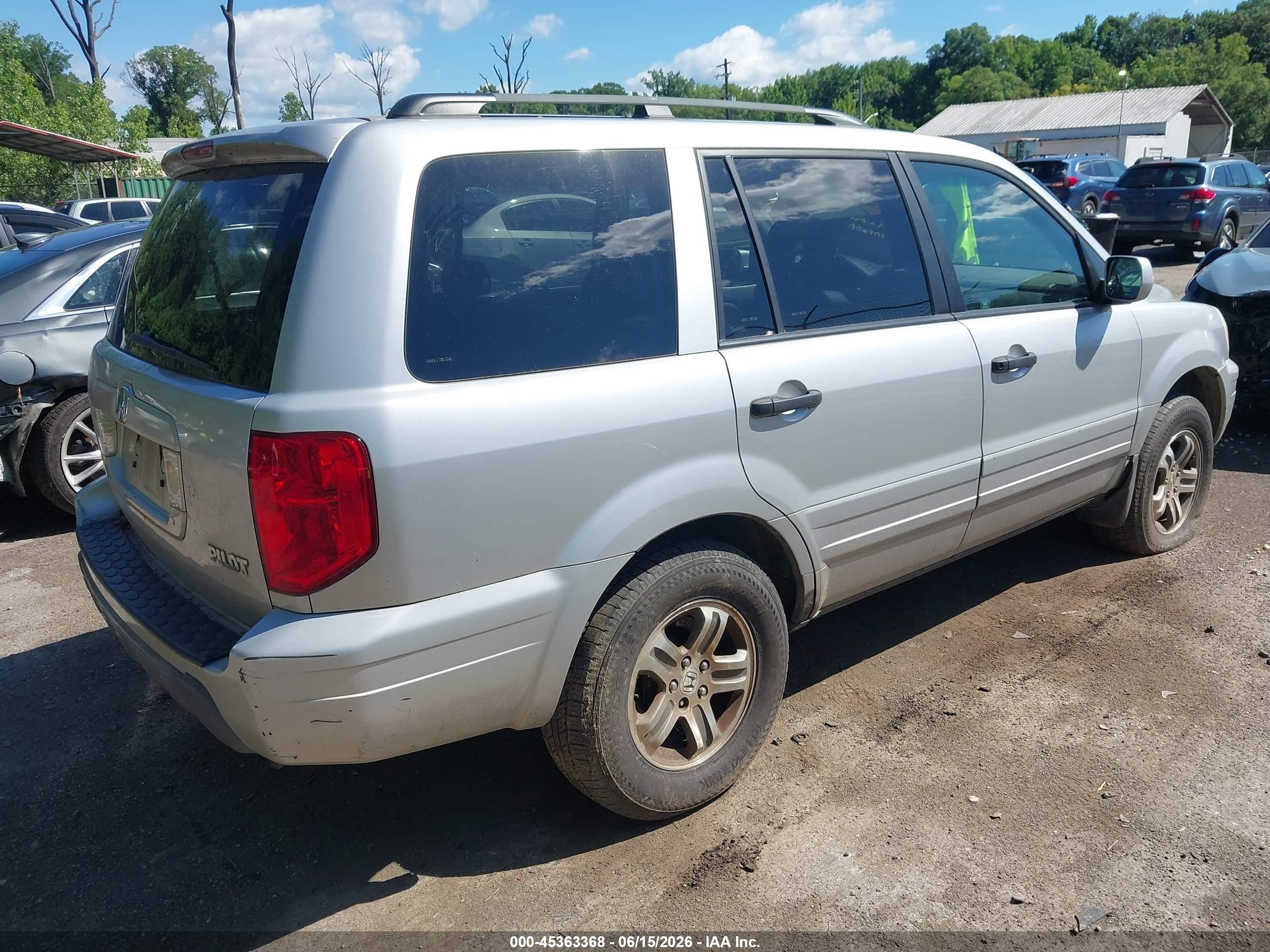 2004 Honda Pilot Ex-l Silver vin: 2HKYF18614H613558