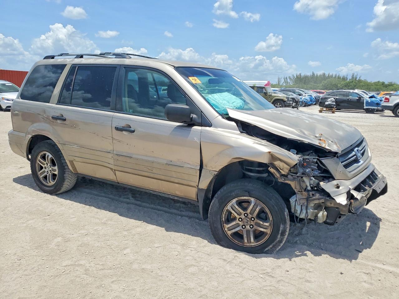 2004 Honda Pilot Exl Beige vin: 2HKYF18614H618453