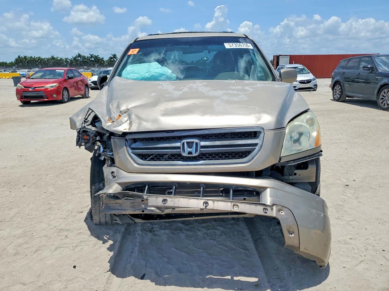 2004 Honda Pilot Exl Beige vin: 2HKYF18614H618453