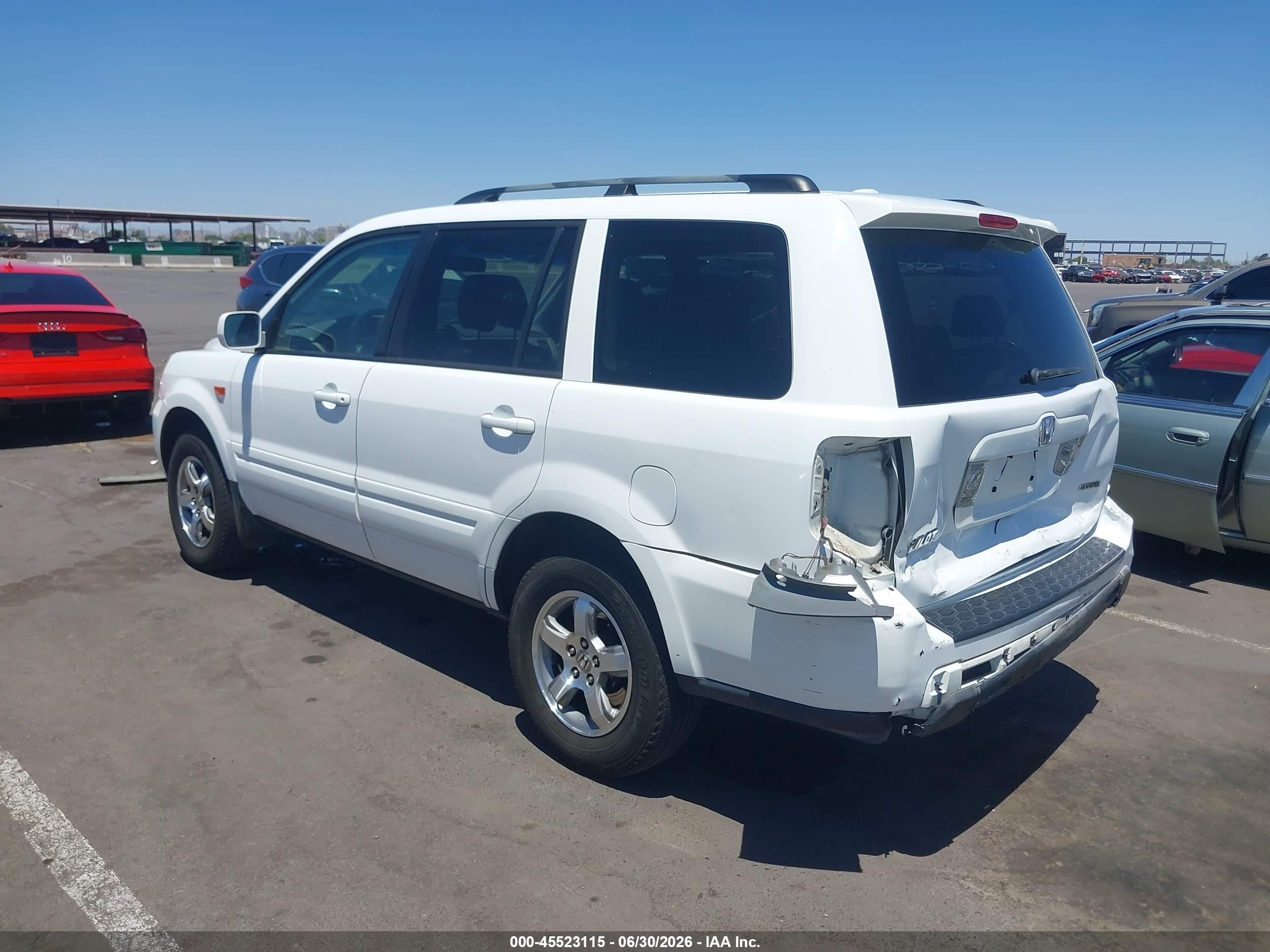 2006 Honda Pilot Ex-l White vin: 2HKYF18616H520106