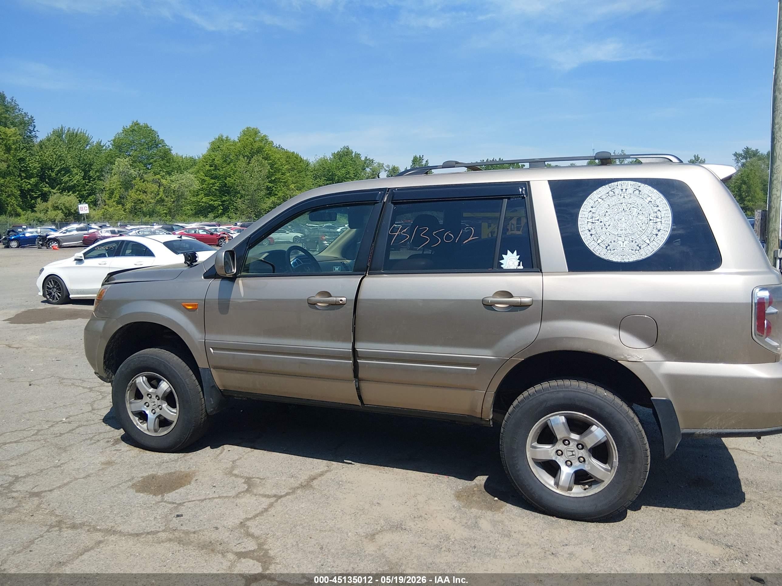 2007 Honda Pilot Ex-l Tan vin: 2HKYF18617H524061