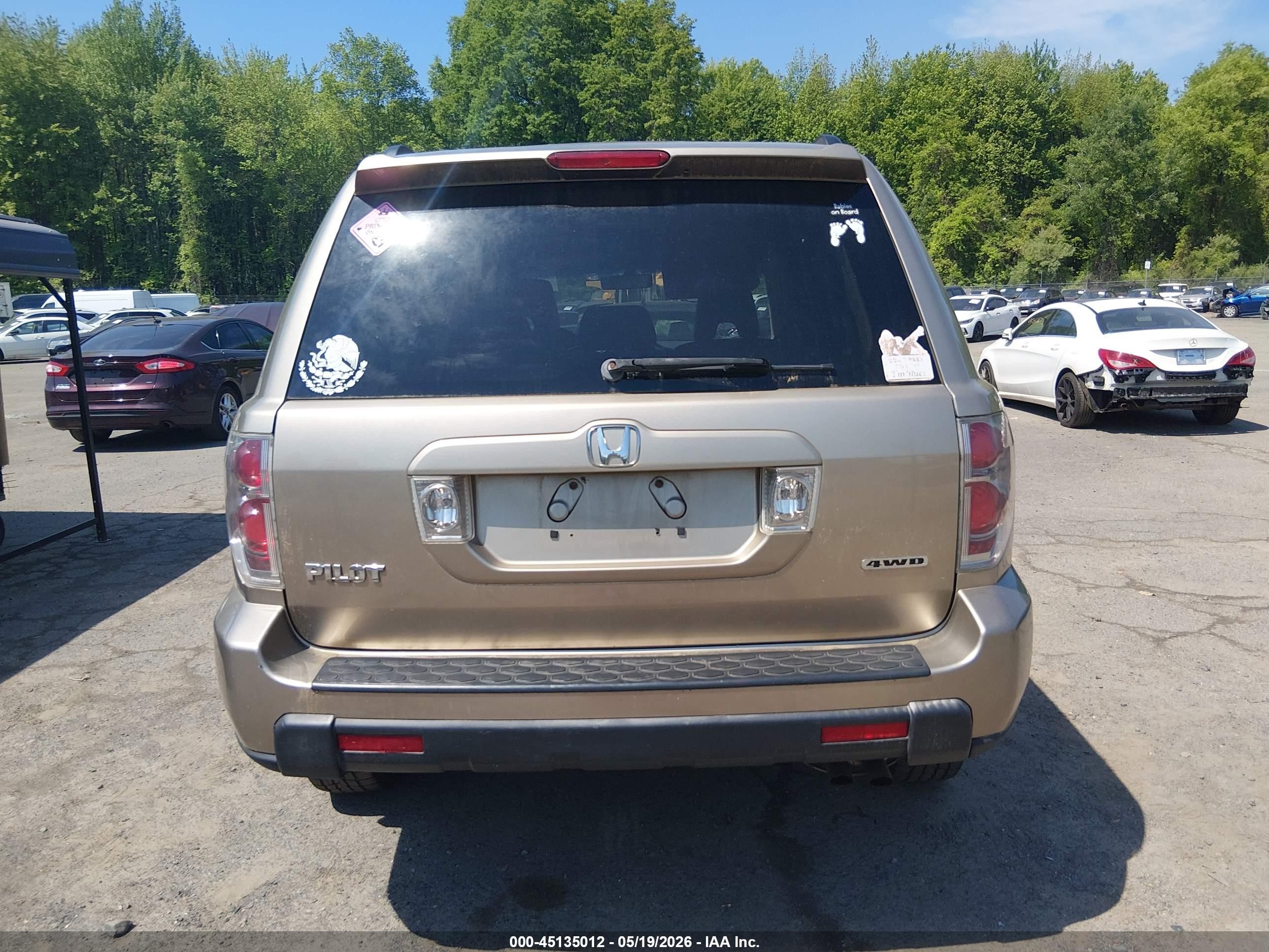2007 Honda Pilot Ex-l Tan vin: 2HKYF18617H524061