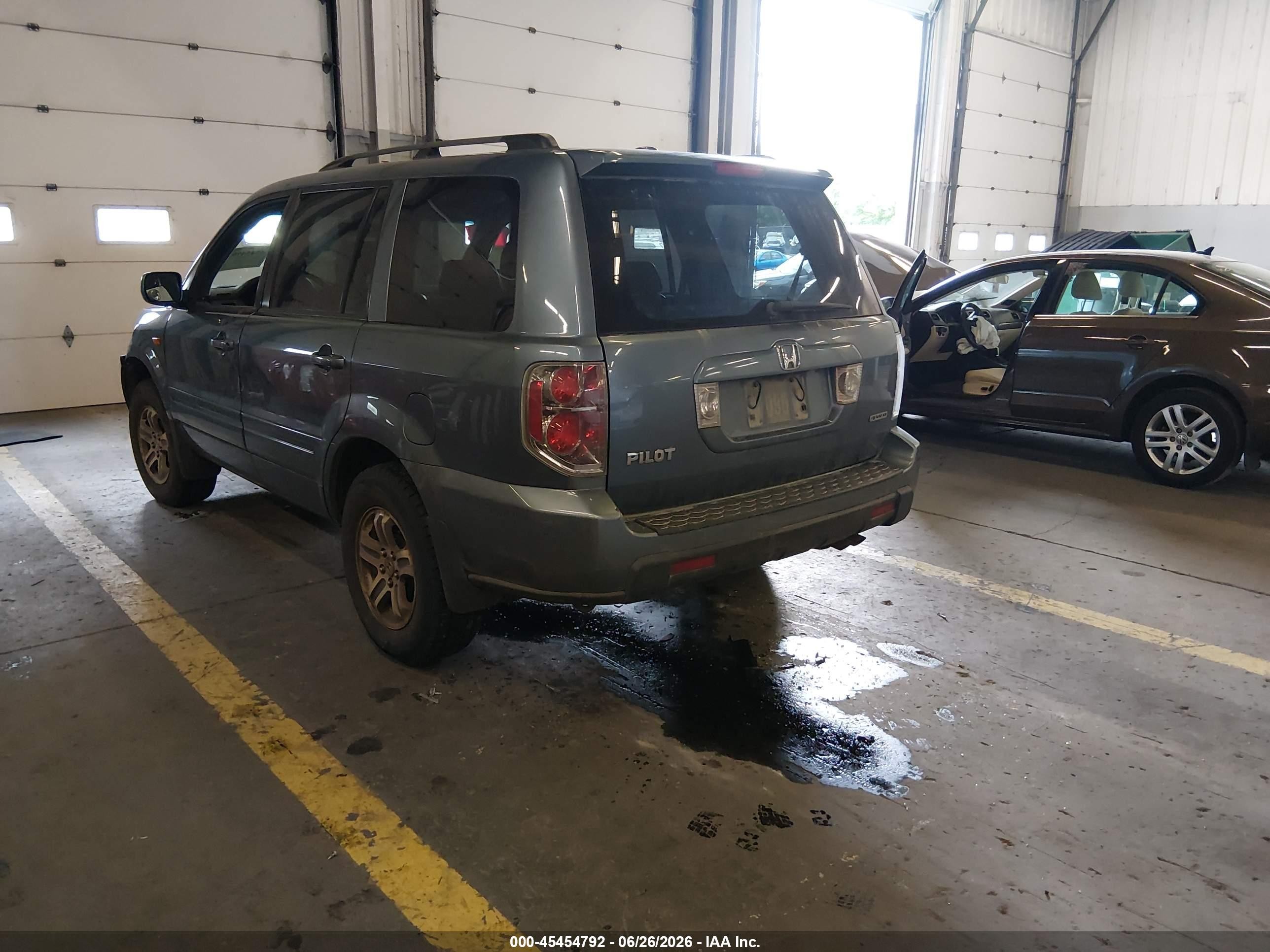 2007 Honda Pilot Ex-l Blue vin: 2HKYF18617H535075