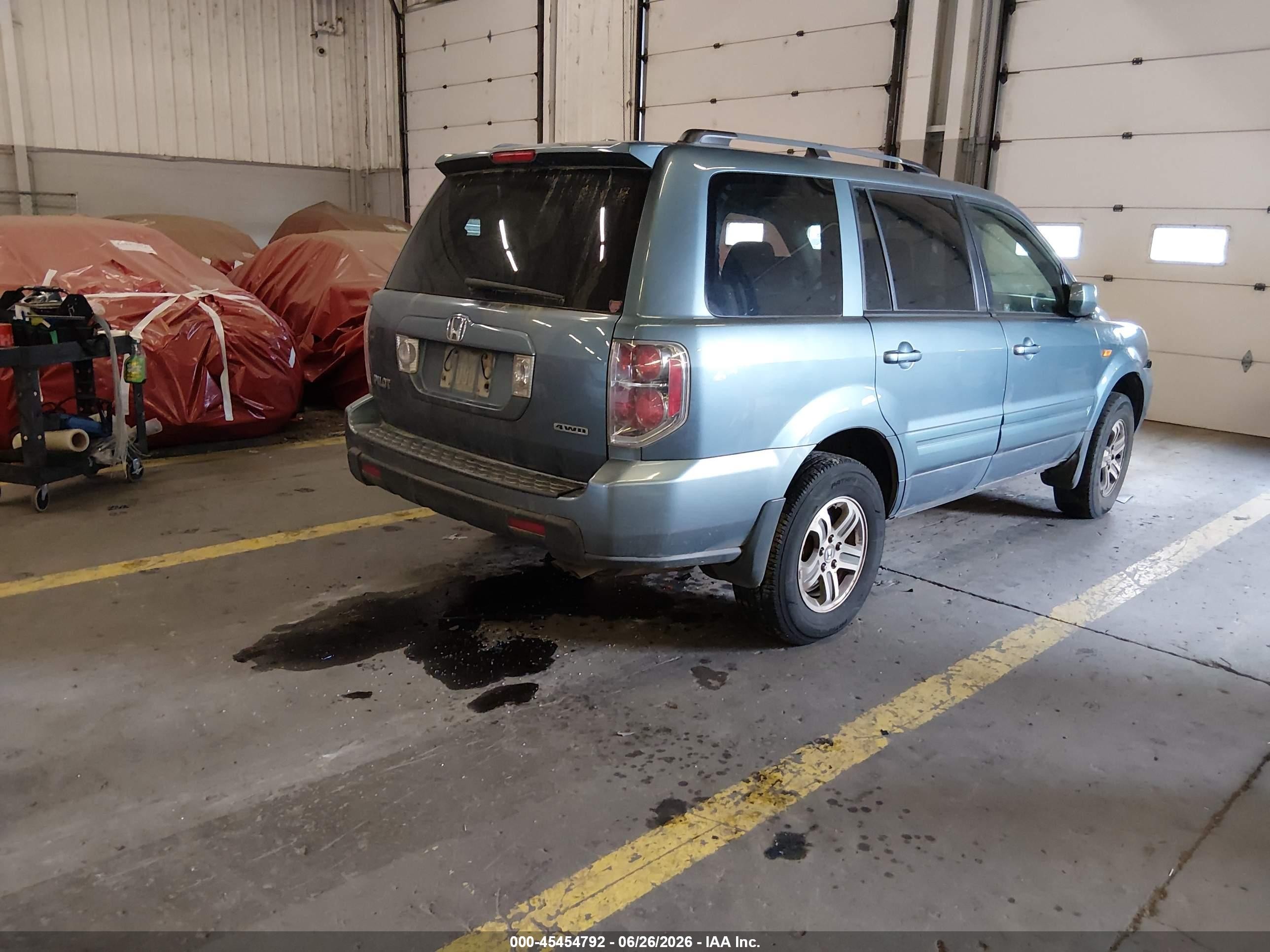2007 Honda Pilot Ex-l Blue vin: 2HKYF18617H535075
