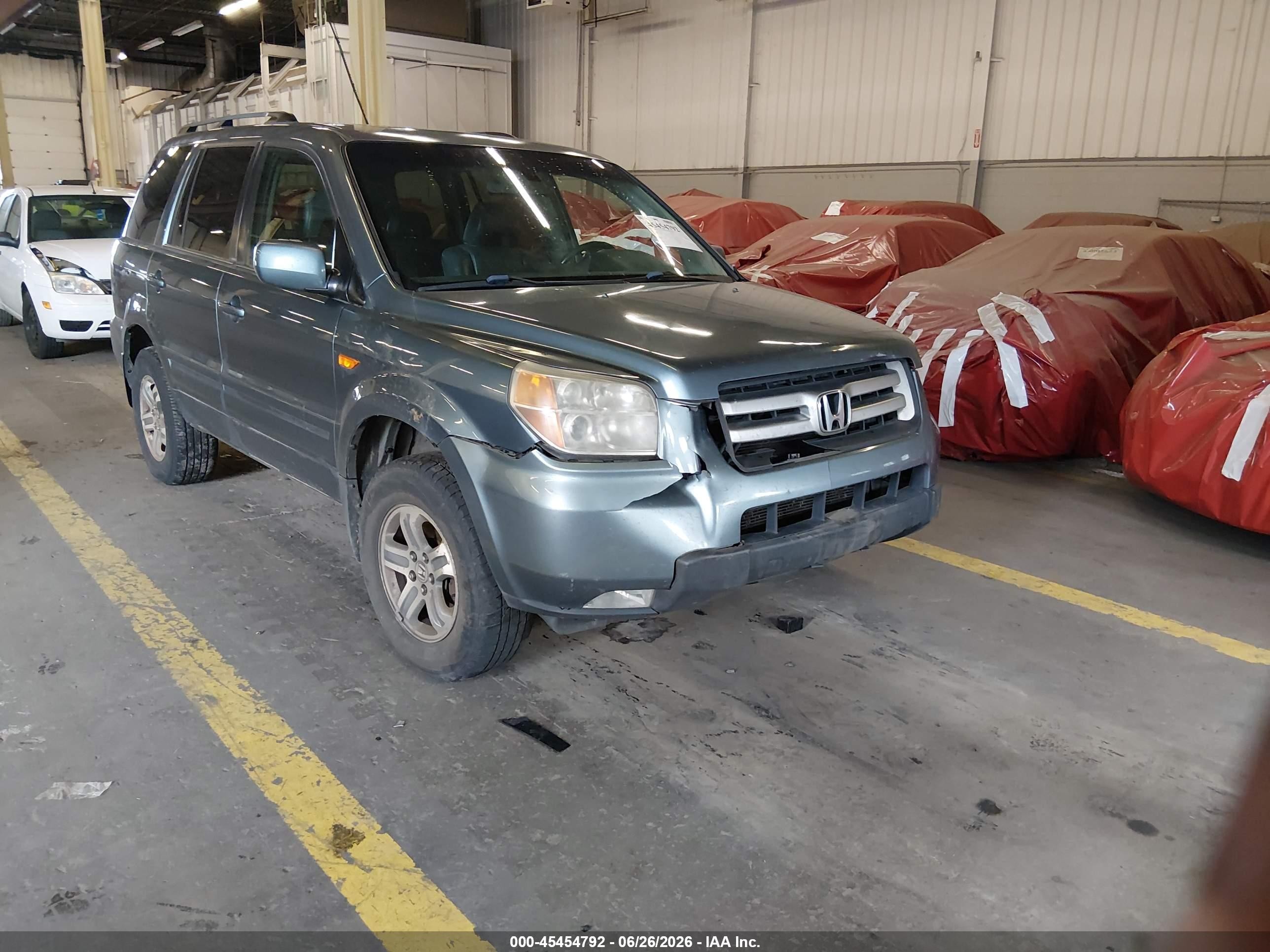 2007 Honda Pilot Ex-l Blue vin: 2HKYF18617H535075