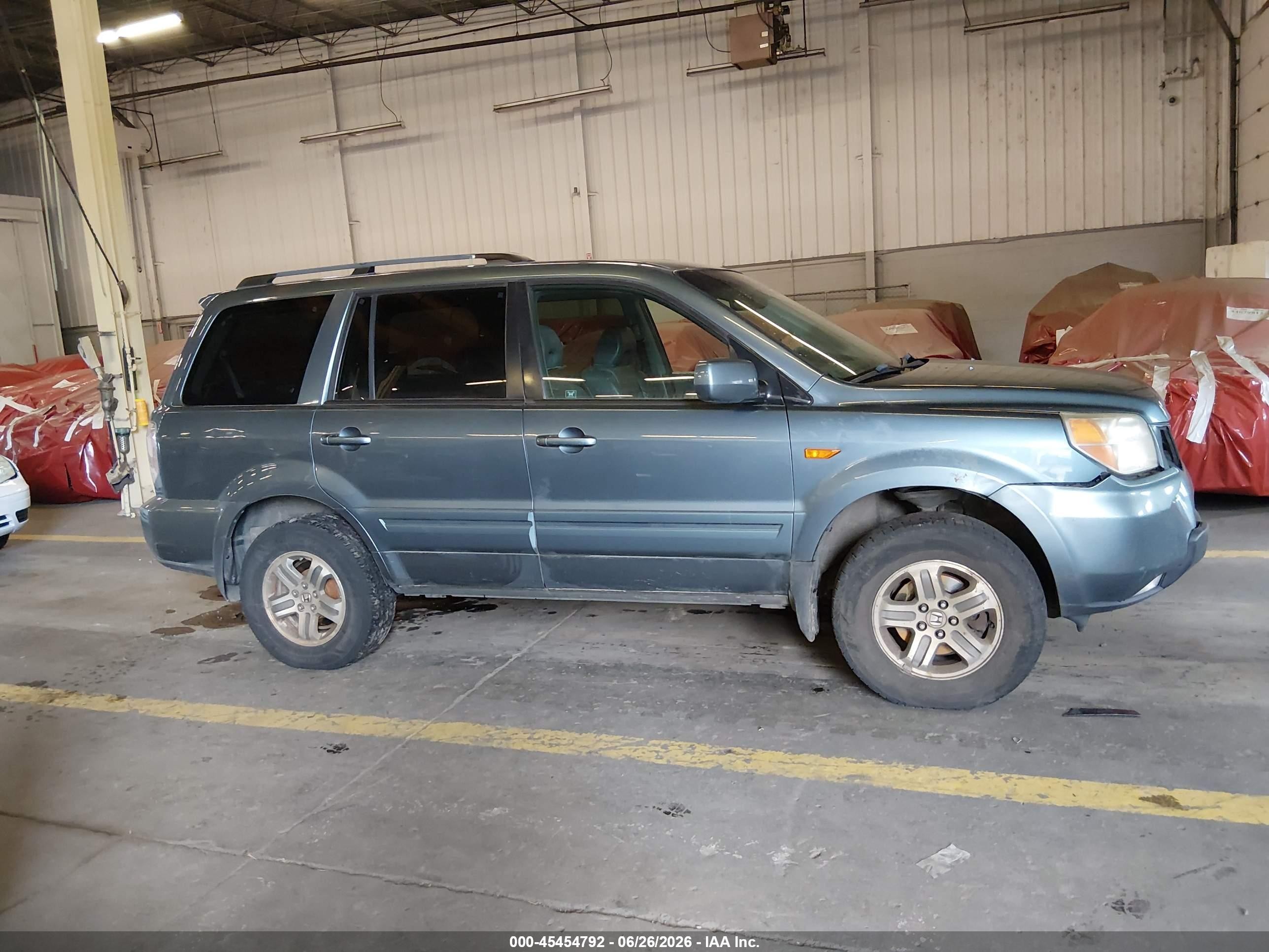 2007 Honda Pilot Ex-l Blue vin: 2HKYF18617H535075