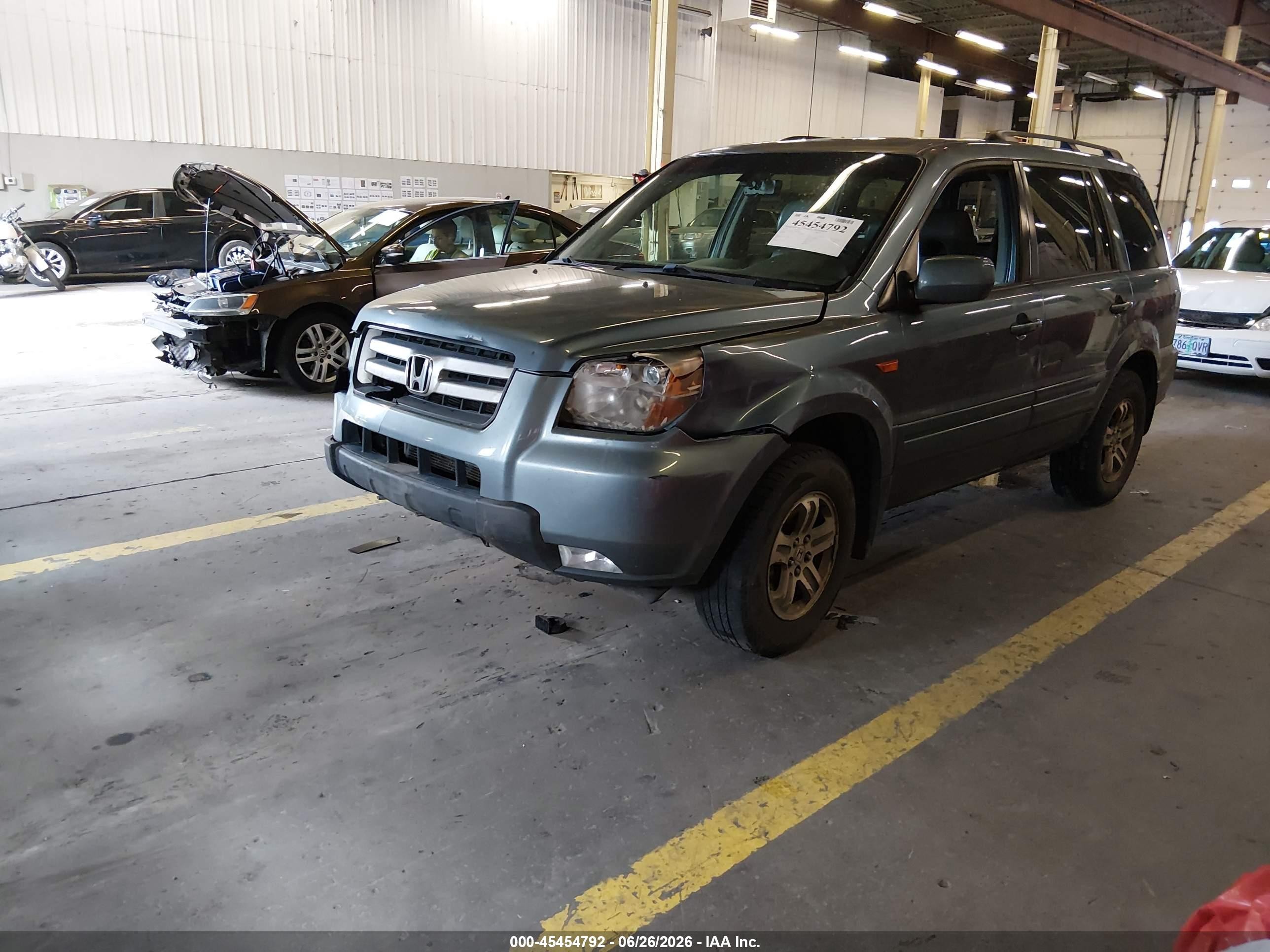 2007 Honda Pilot Ex-l Blue vin: 2HKYF18617H535075