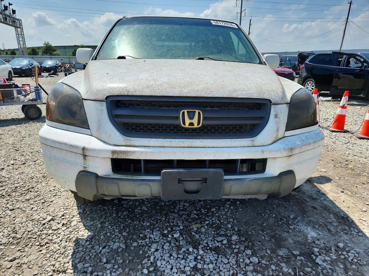 2003 Honda Pilot Exl White vin: 2HKYF18623H556964