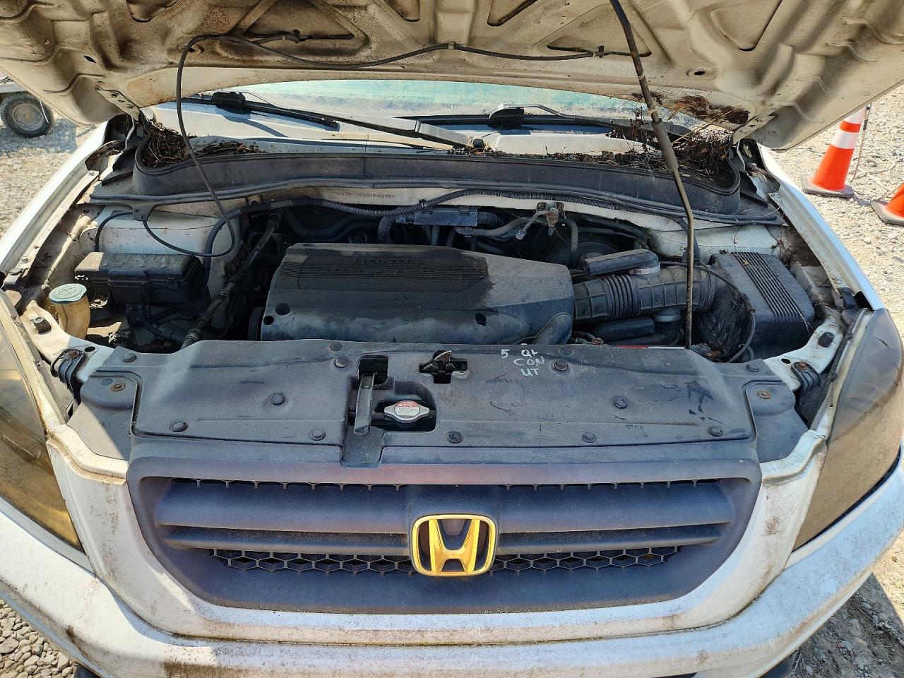 2003 Honda Pilot Exl White vin: 2HKYF18623H556964
