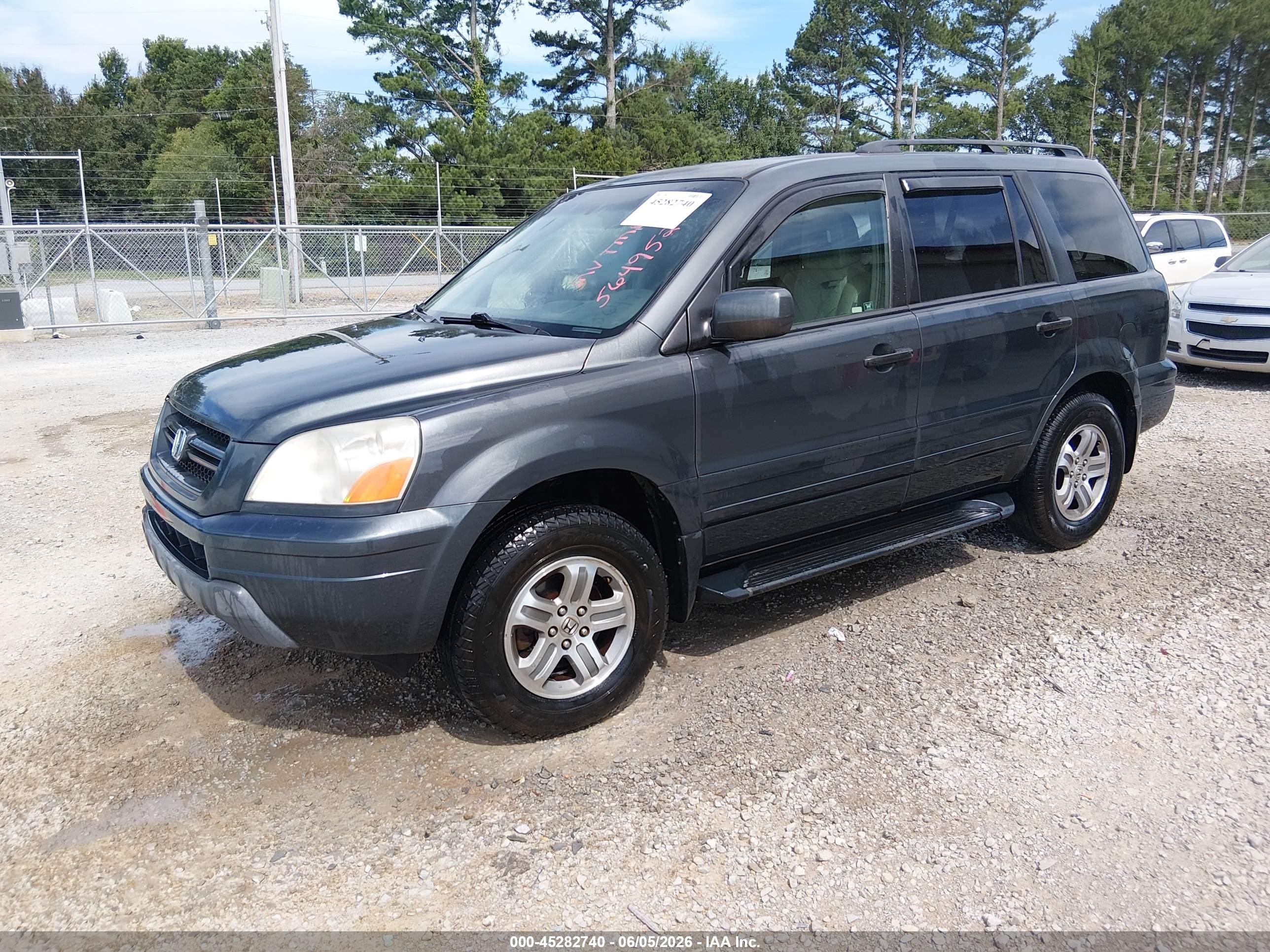 2003 Honda Pilot Ex-l Gray vin: 2HKYF18623H564952