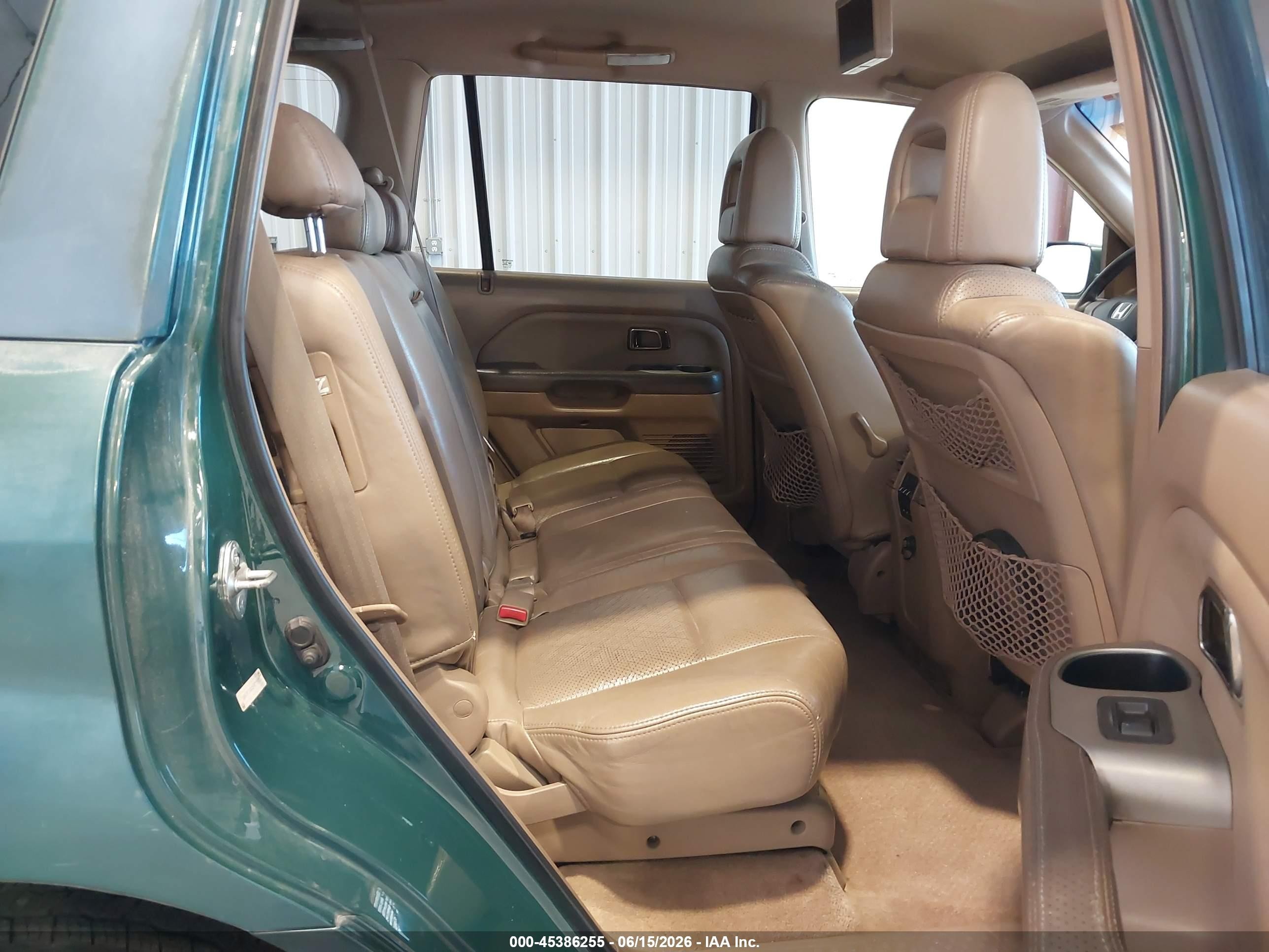 2003 Honda Pilot Ex-l Green vin: 2HKYF18623H577877