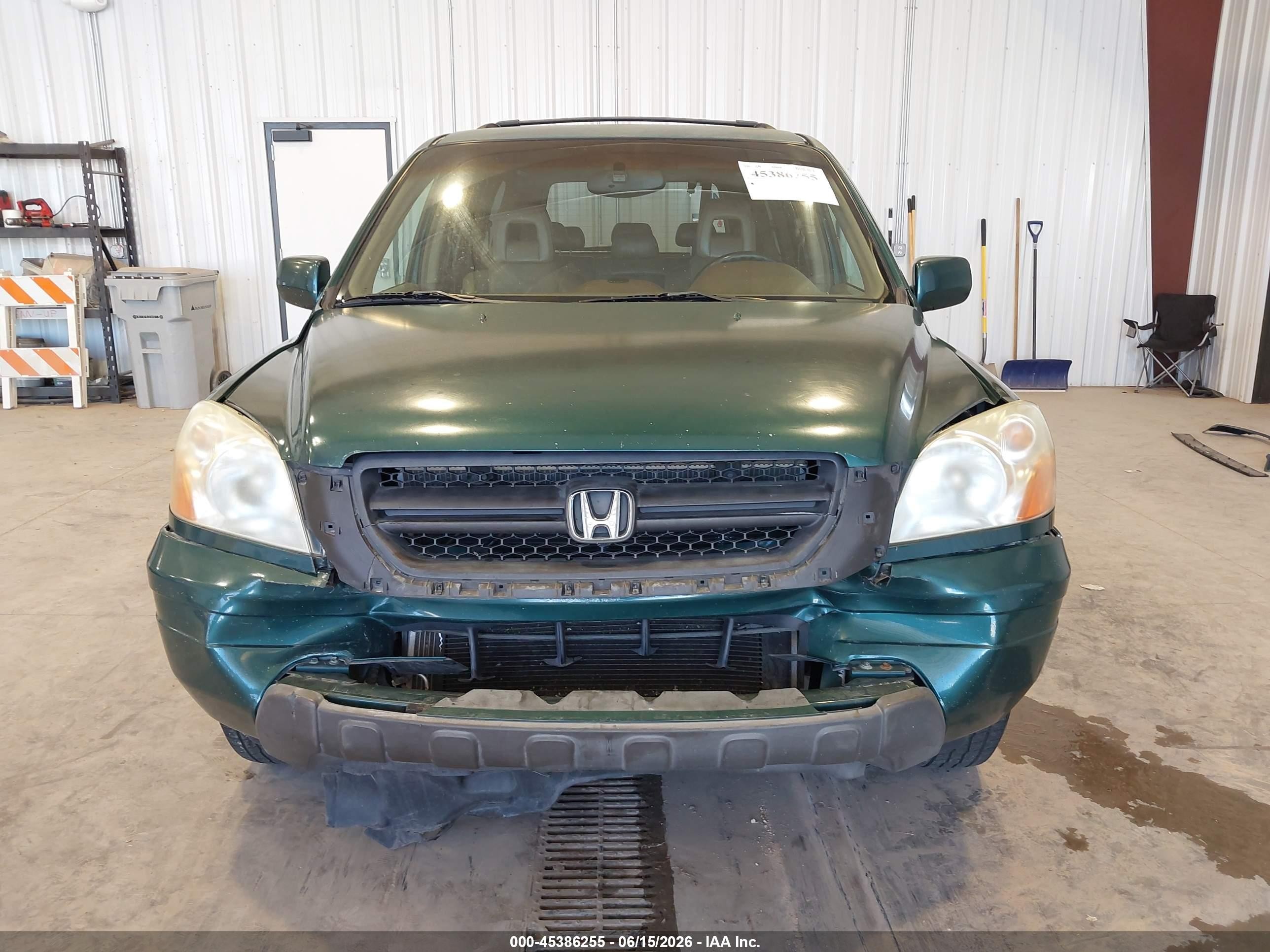 2003 Honda Pilot Ex-l Green vin: 2HKYF18623H577877