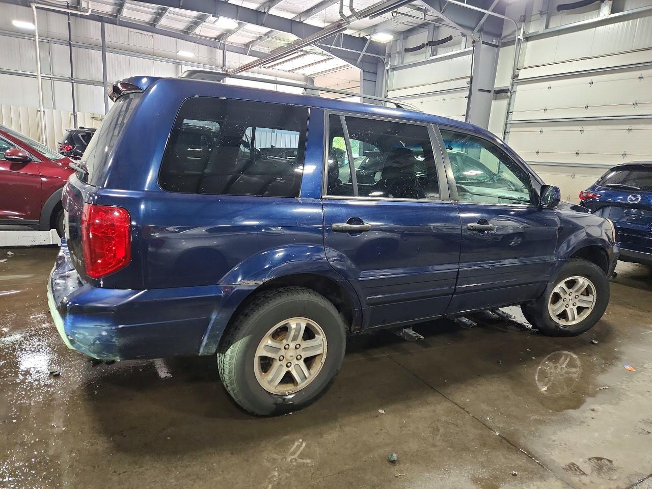 2004 Honda Pilot Exl Blue vin: 2HKYF18624H567464