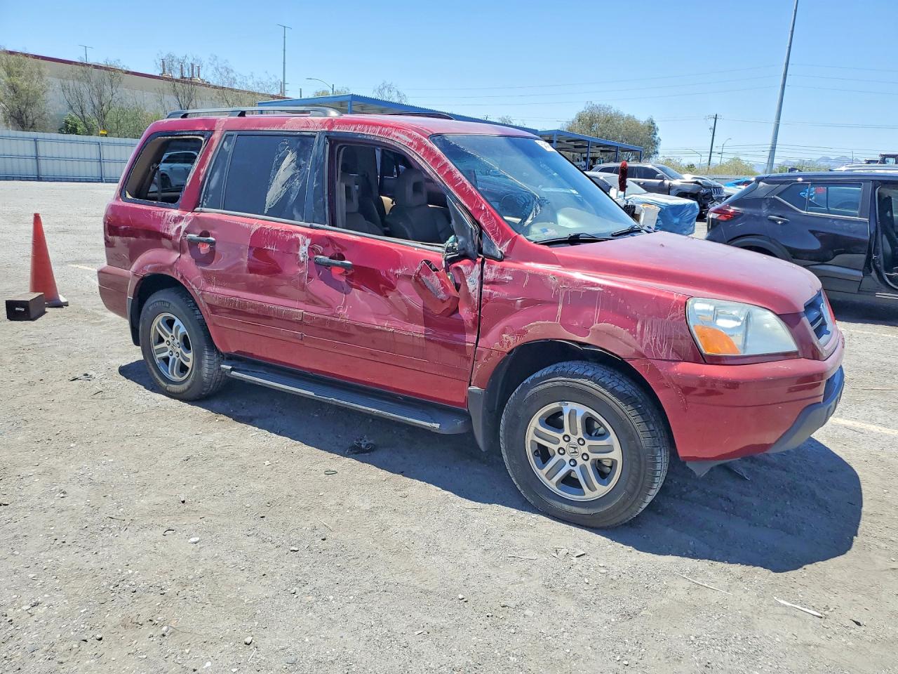 2004 Honda Pilot Exl Burgundy vin: 2HKYF18624H598763