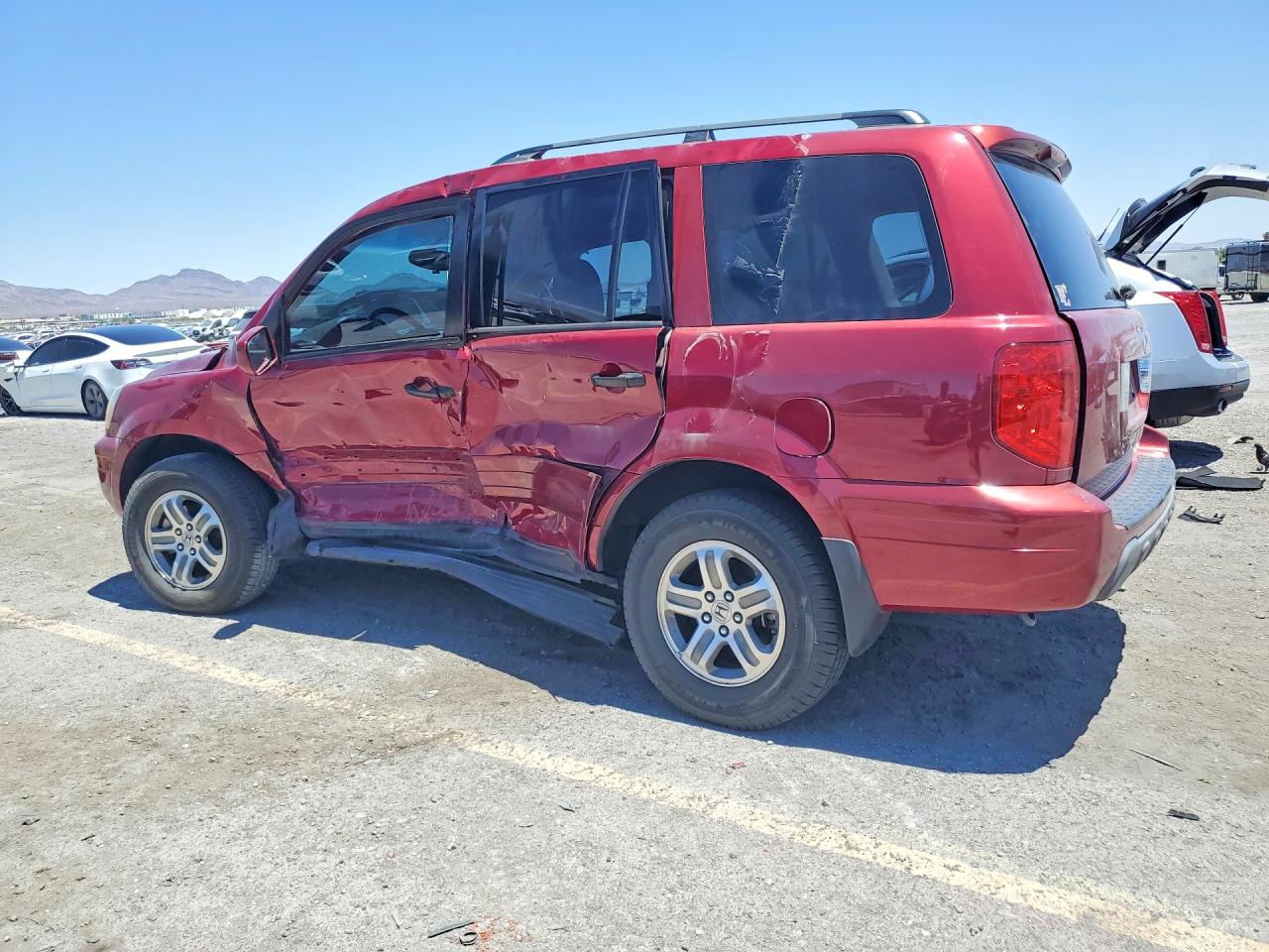 2004 Honda Pilot Exl Burgundy vin: 2HKYF18624H598763