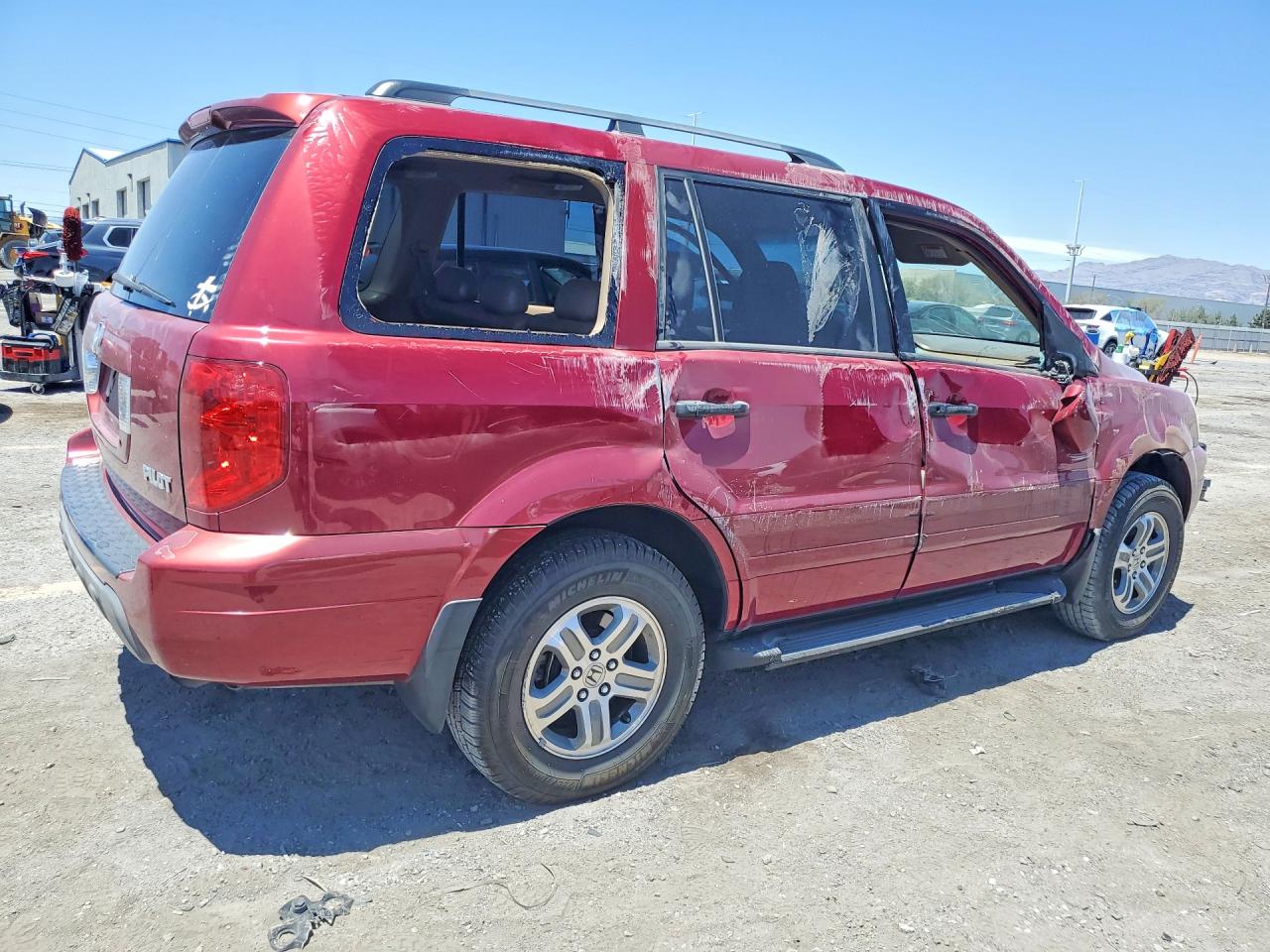 2004 Honda Pilot Exl Burgundy vin: 2HKYF18624H598763