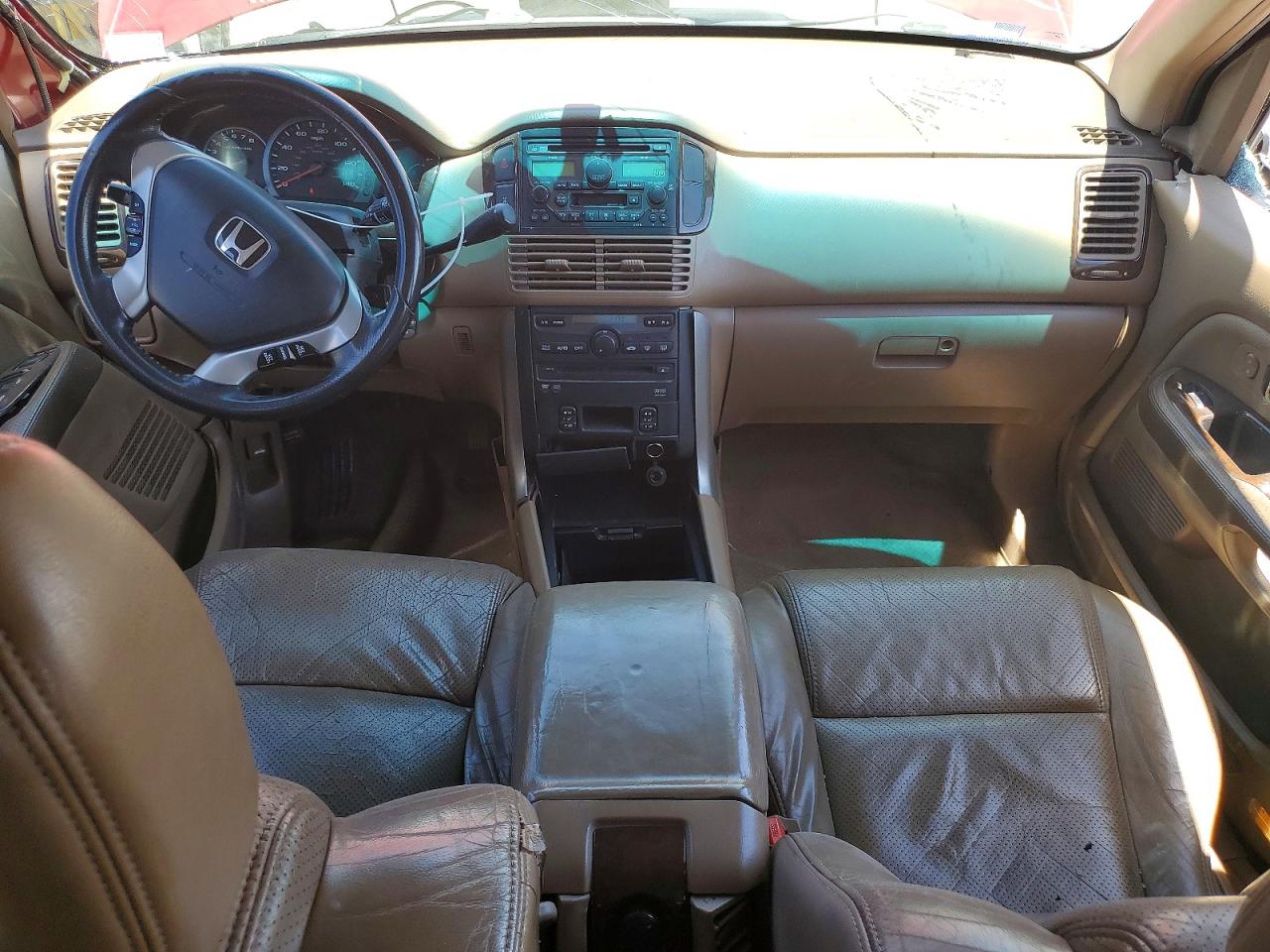 2004 Honda Pilot Exl Burgundy vin: 2HKYF18624H598763