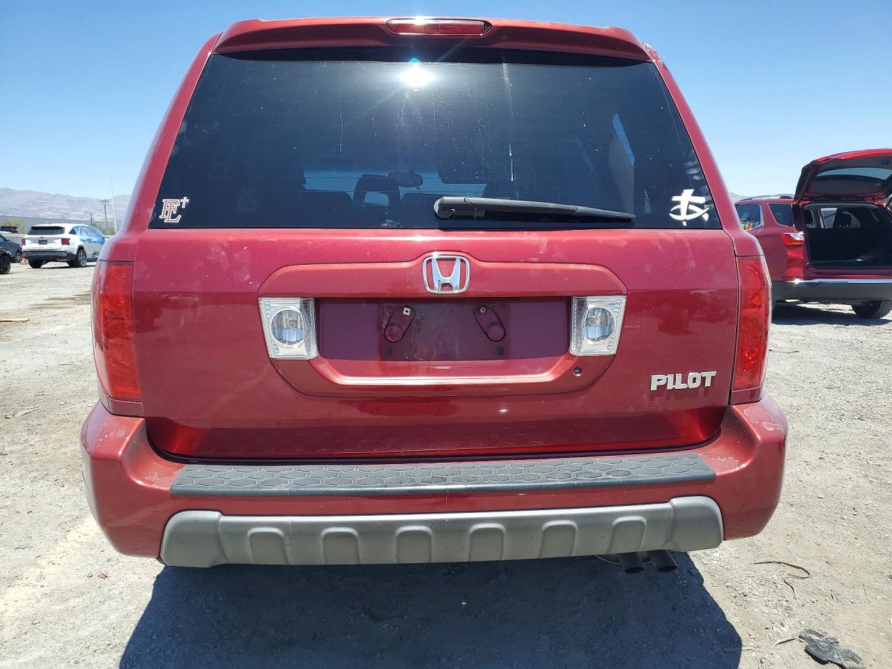2004 Honda Pilot Exl Burgundy vin: 2HKYF18624H598763