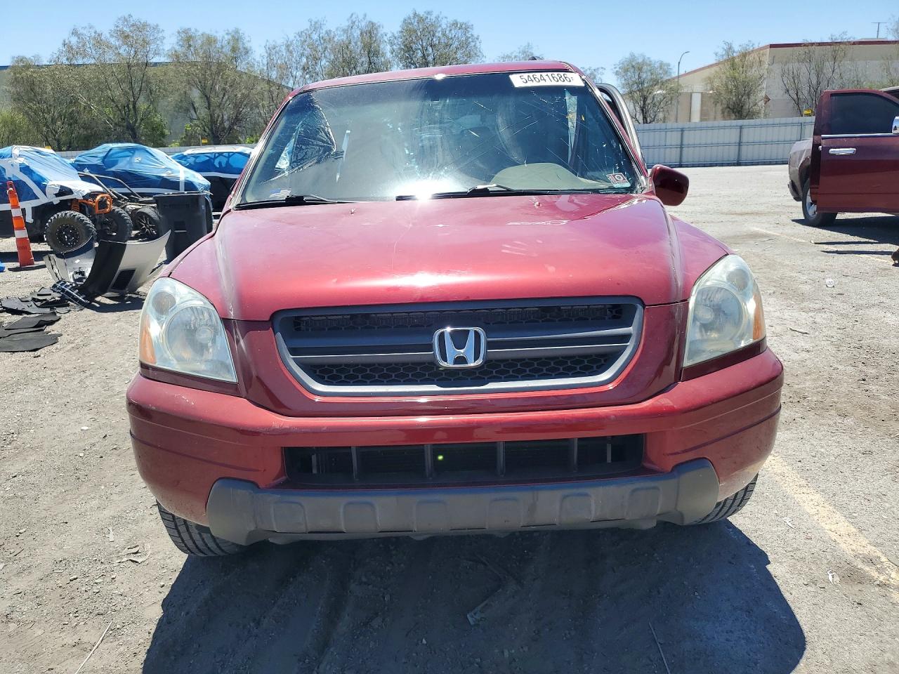 2004 Honda Pilot Exl Burgundy vin: 2HKYF18624H598763
