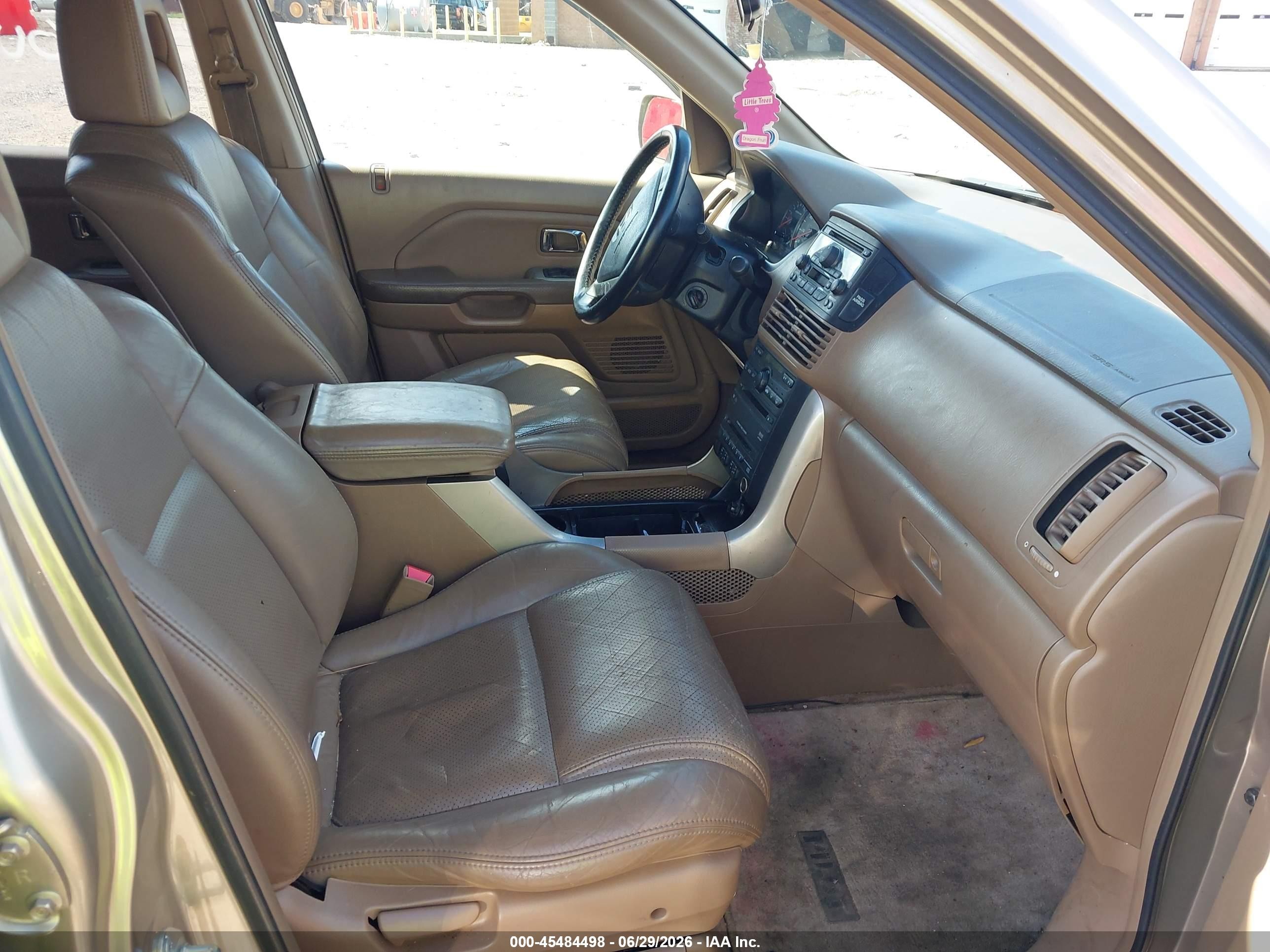 2005 Honda Pilot Ex-l Gold vin: 2HKYF18625H504673