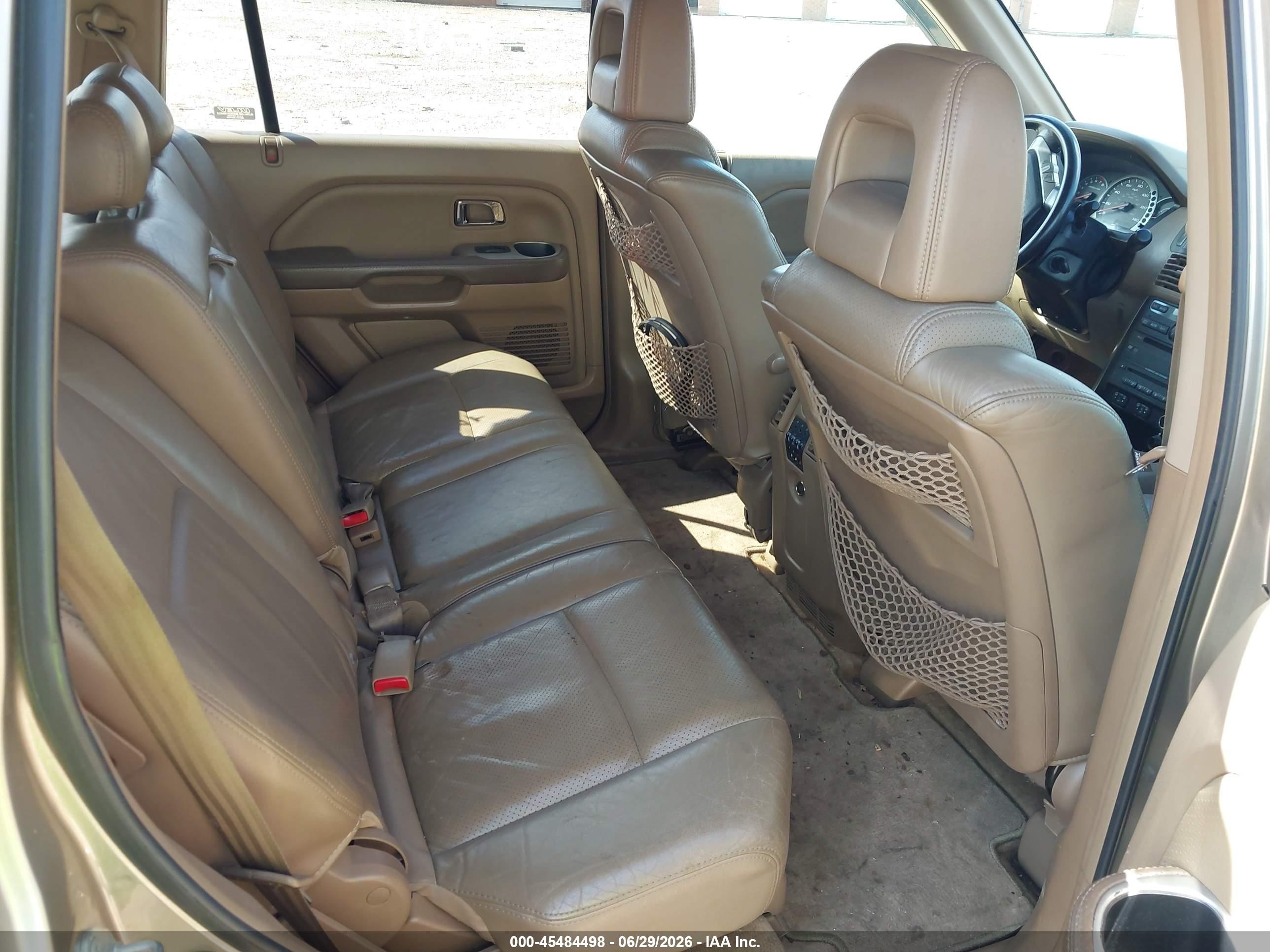 2005 Honda Pilot Ex-l Gold vin: 2HKYF18625H504673