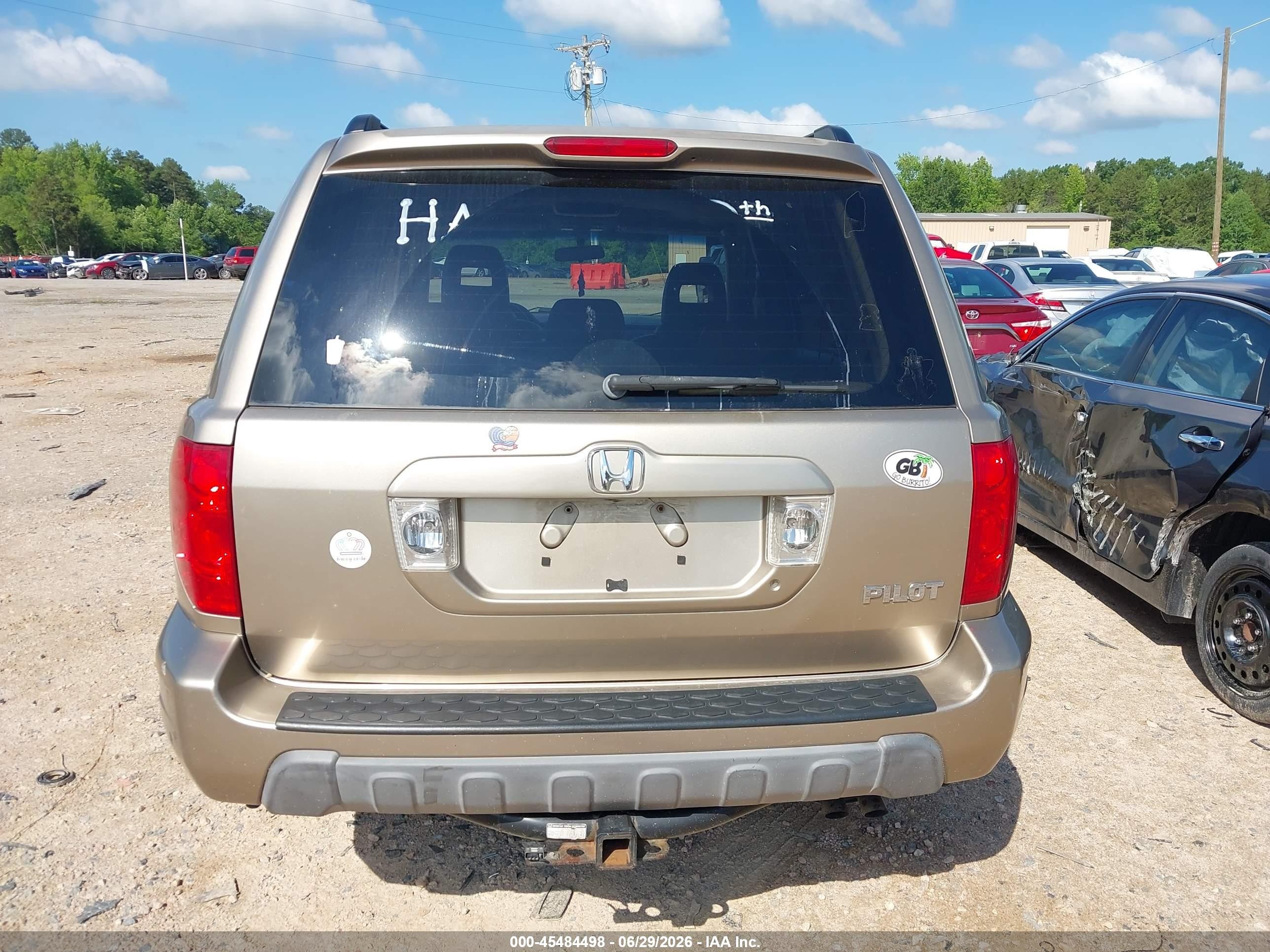 2005 Honda Pilot Ex-l Gold vin: 2HKYF18625H504673