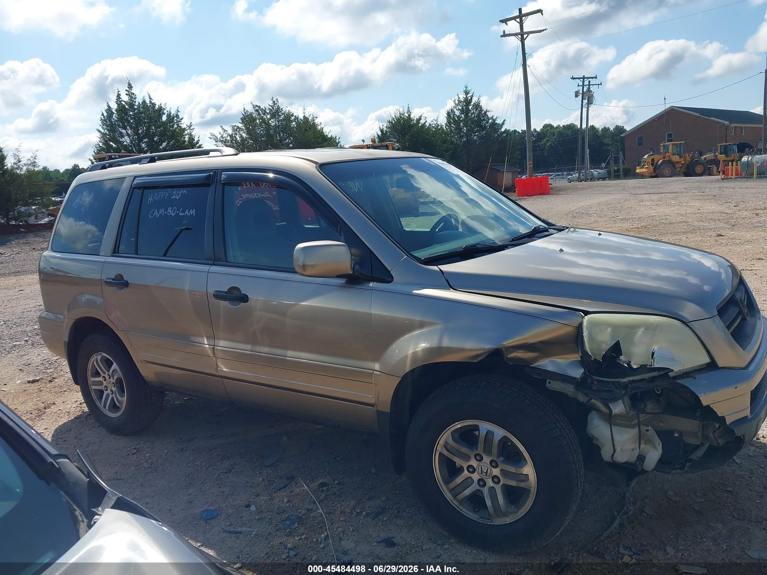 2005 Honda Pilot Ex-l Gold vin: 2HKYF18625H504673