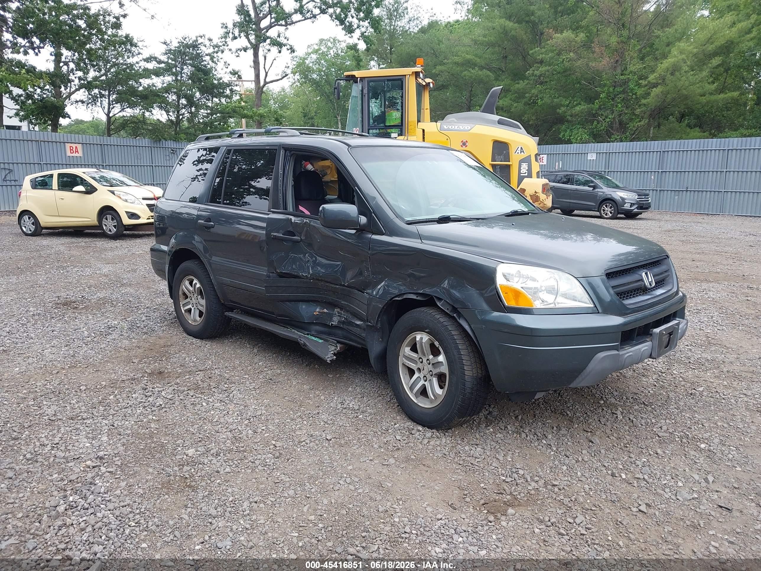 2005 Honda Pilot Ex-l Gray vin: 2HKYF18625H532277