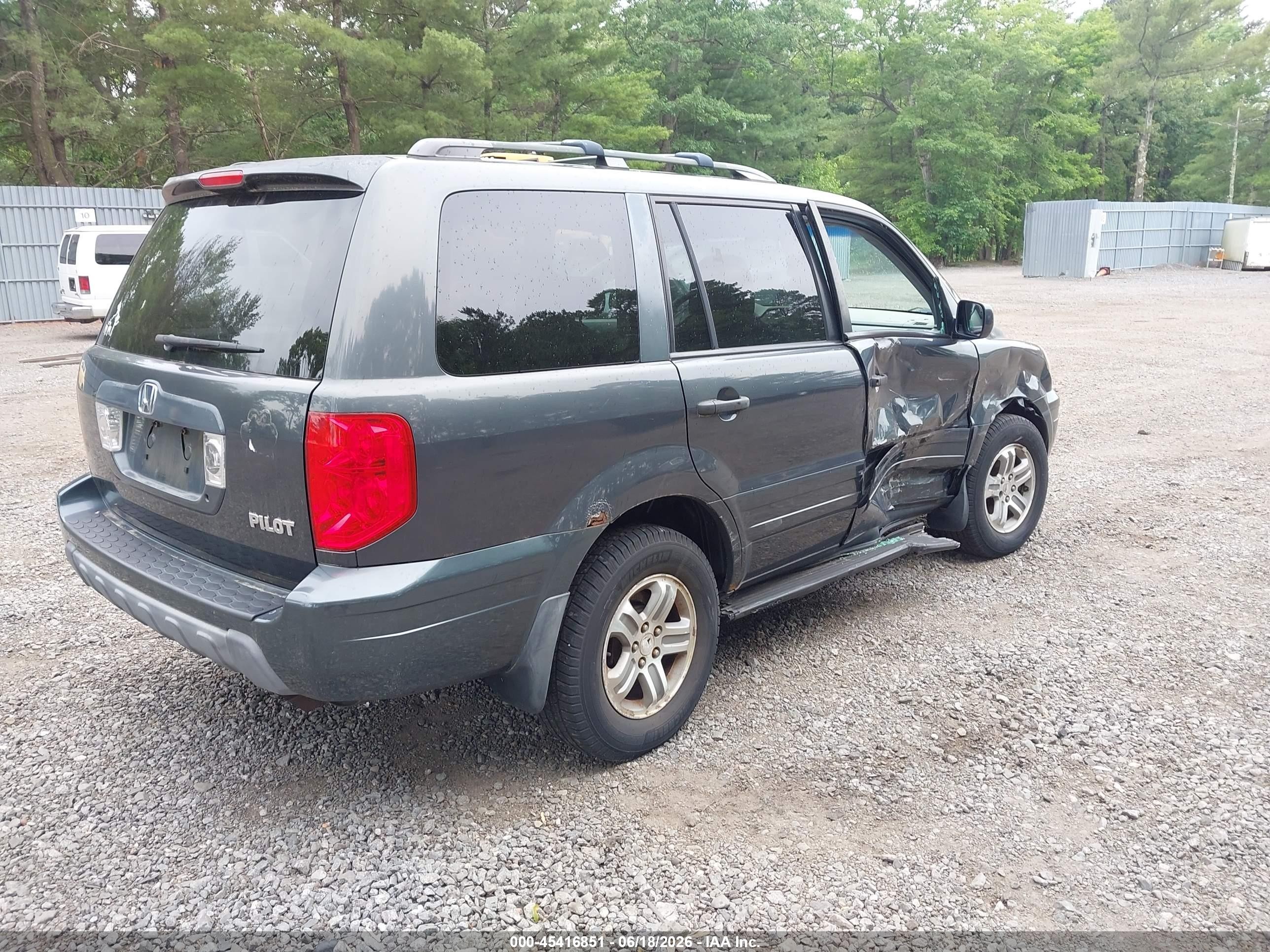2005 Honda Pilot Ex-l Gray vin: 2HKYF18625H532277
