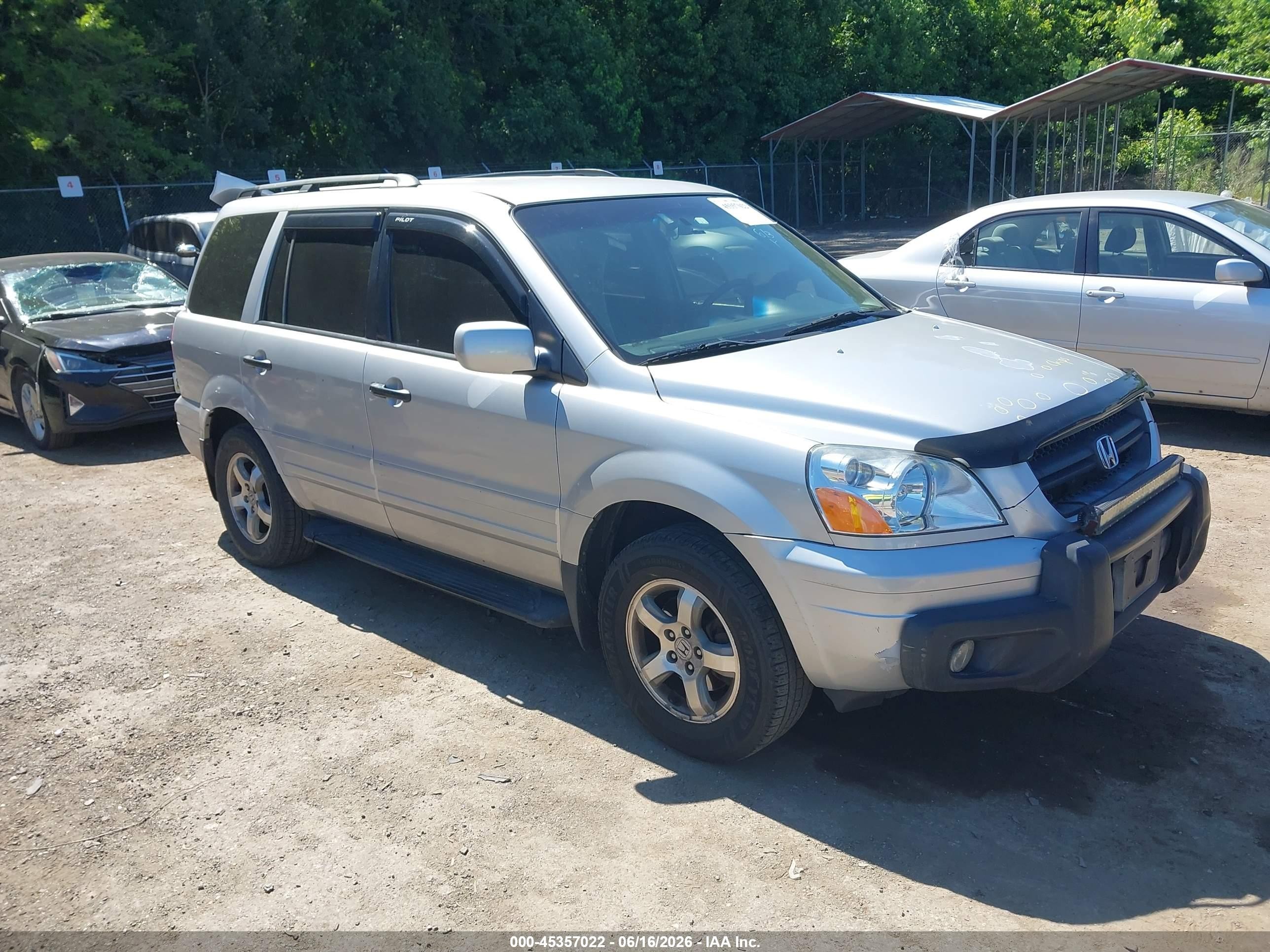 2003 Honda Pilot Ex-l Silver vin: 2HKYF18633H538540