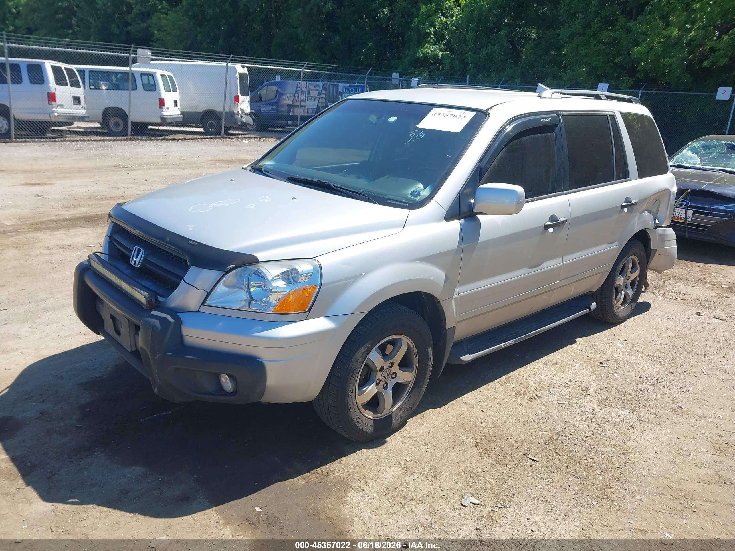 2003 Honda Pilot Ex-l Silver vin: 2HKYF18633H538540