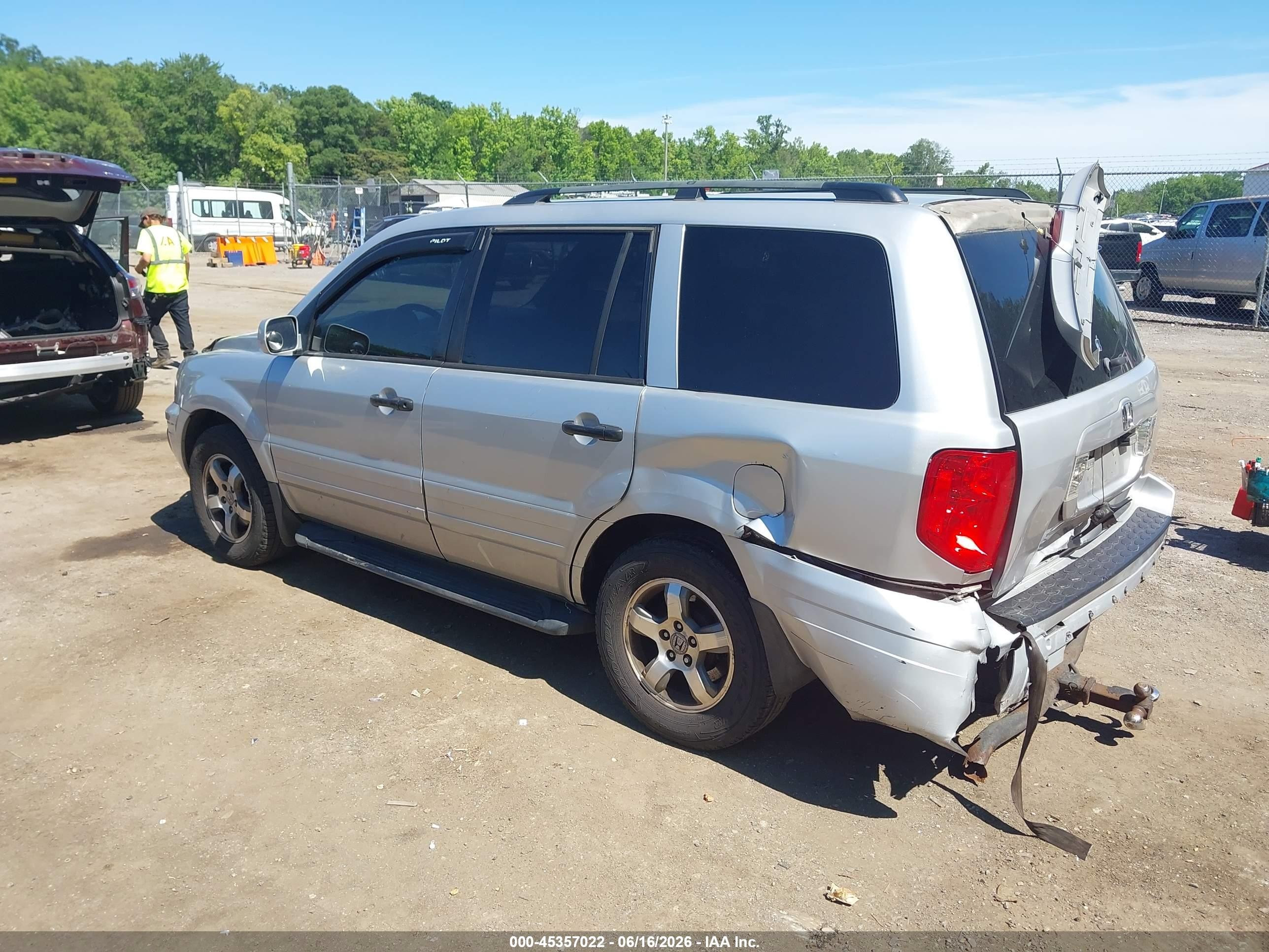 2003 Honda Pilot Ex-l Silver vin: 2HKYF18633H538540