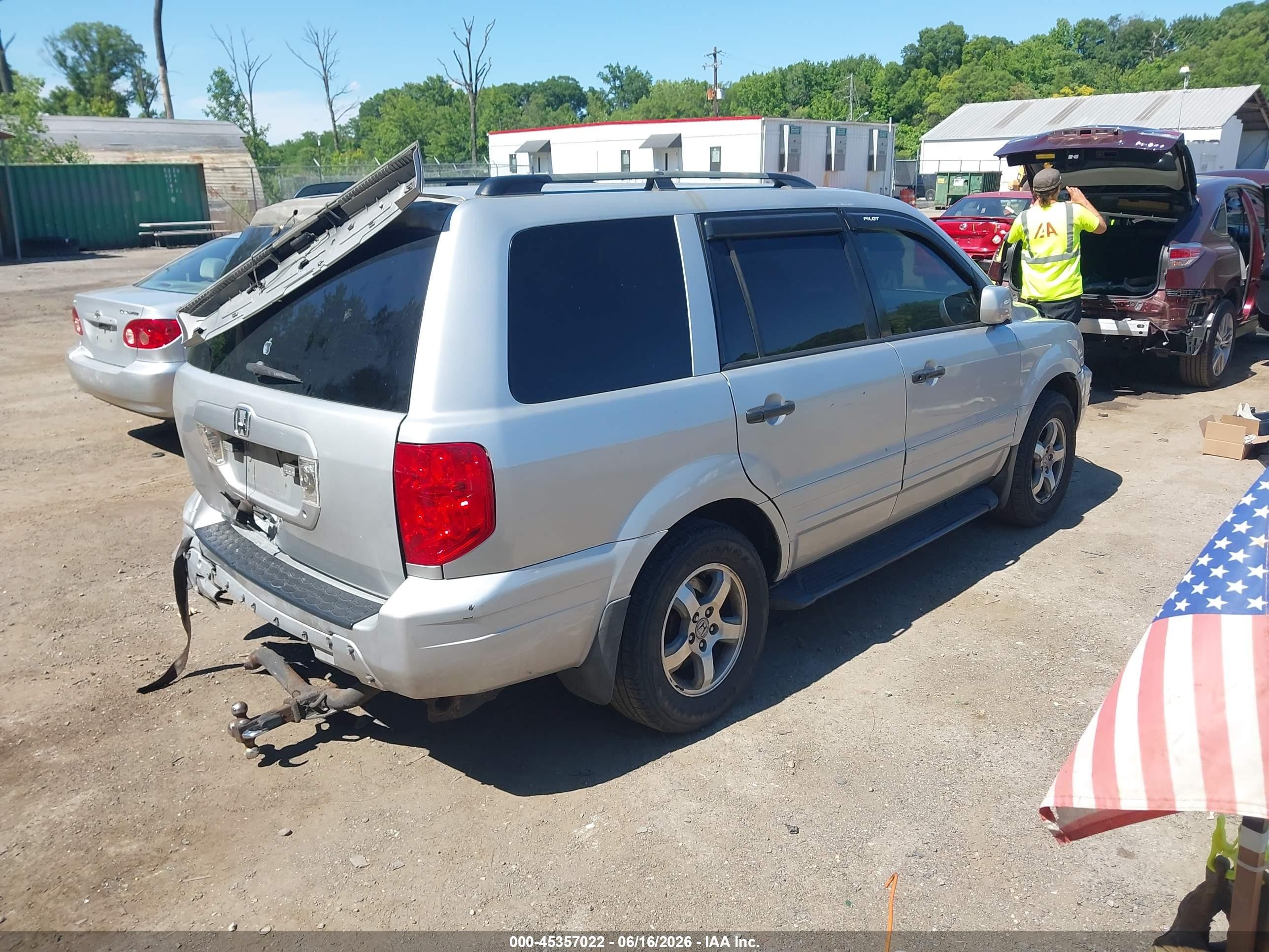 2003 Honda Pilot Ex-l Silver vin: 2HKYF18633H538540