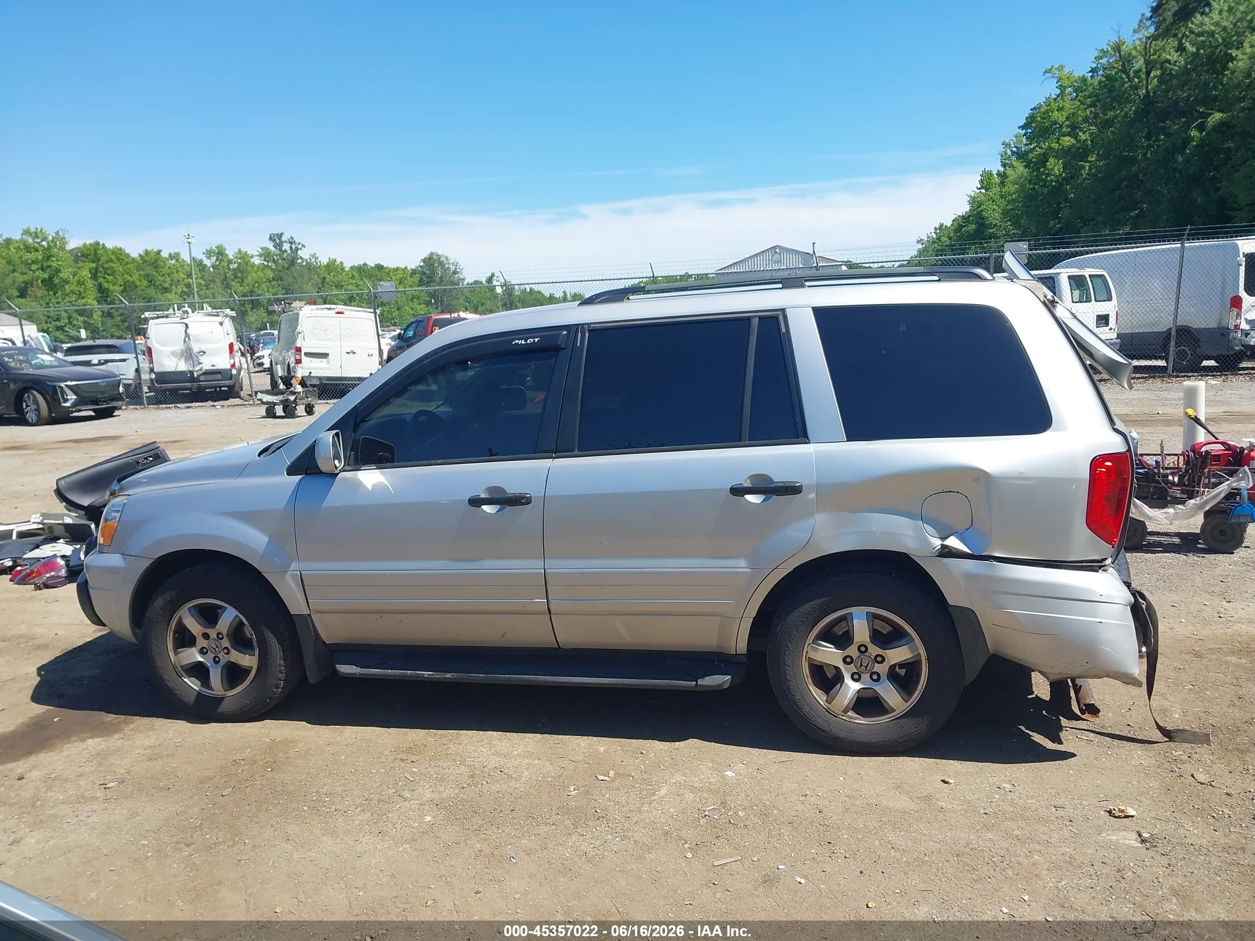 2003 Honda Pilot Ex-l Silver vin: 2HKYF18633H538540