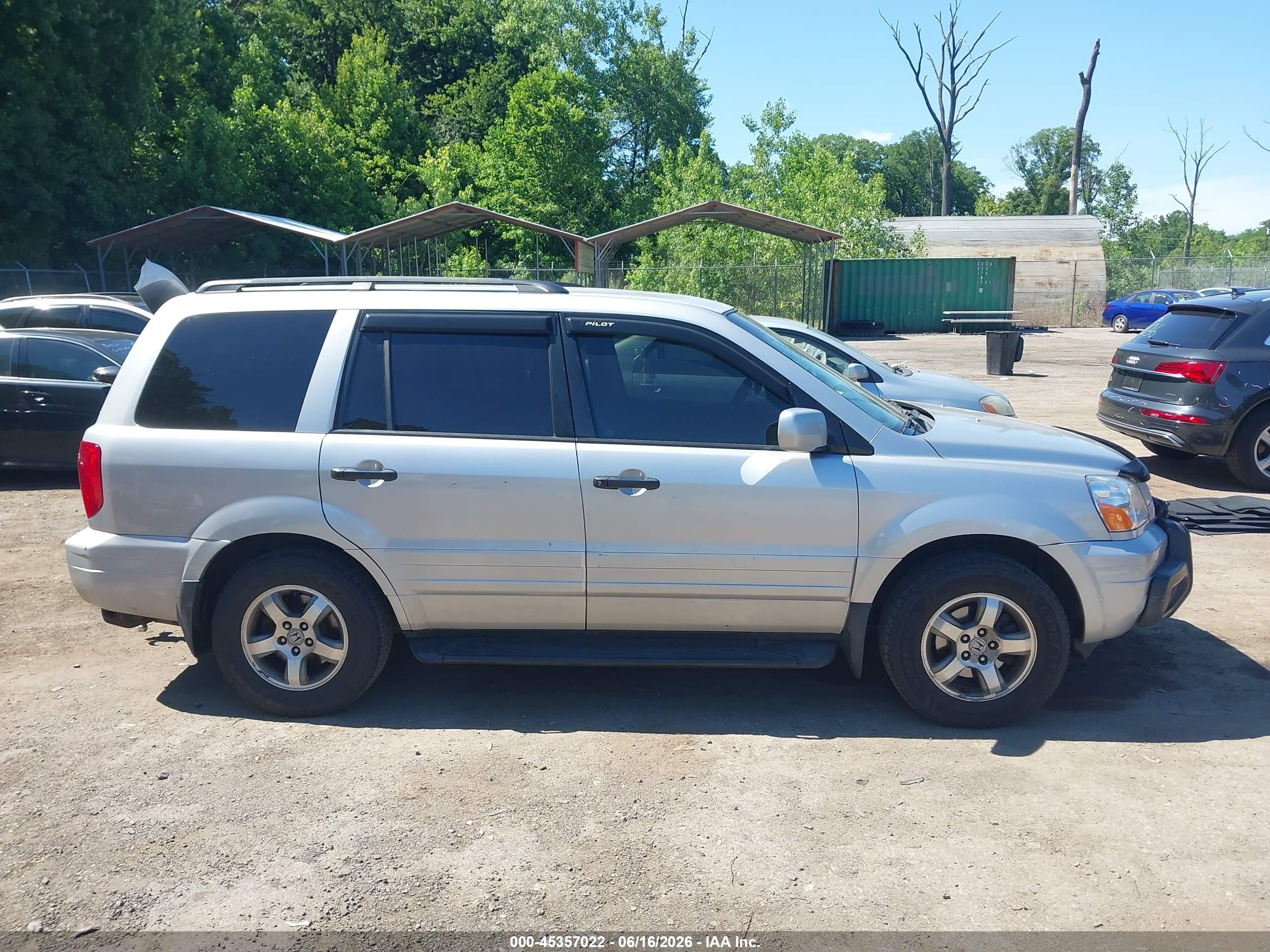 2003 Honda Pilot Ex-l Silver vin: 2HKYF18633H538540