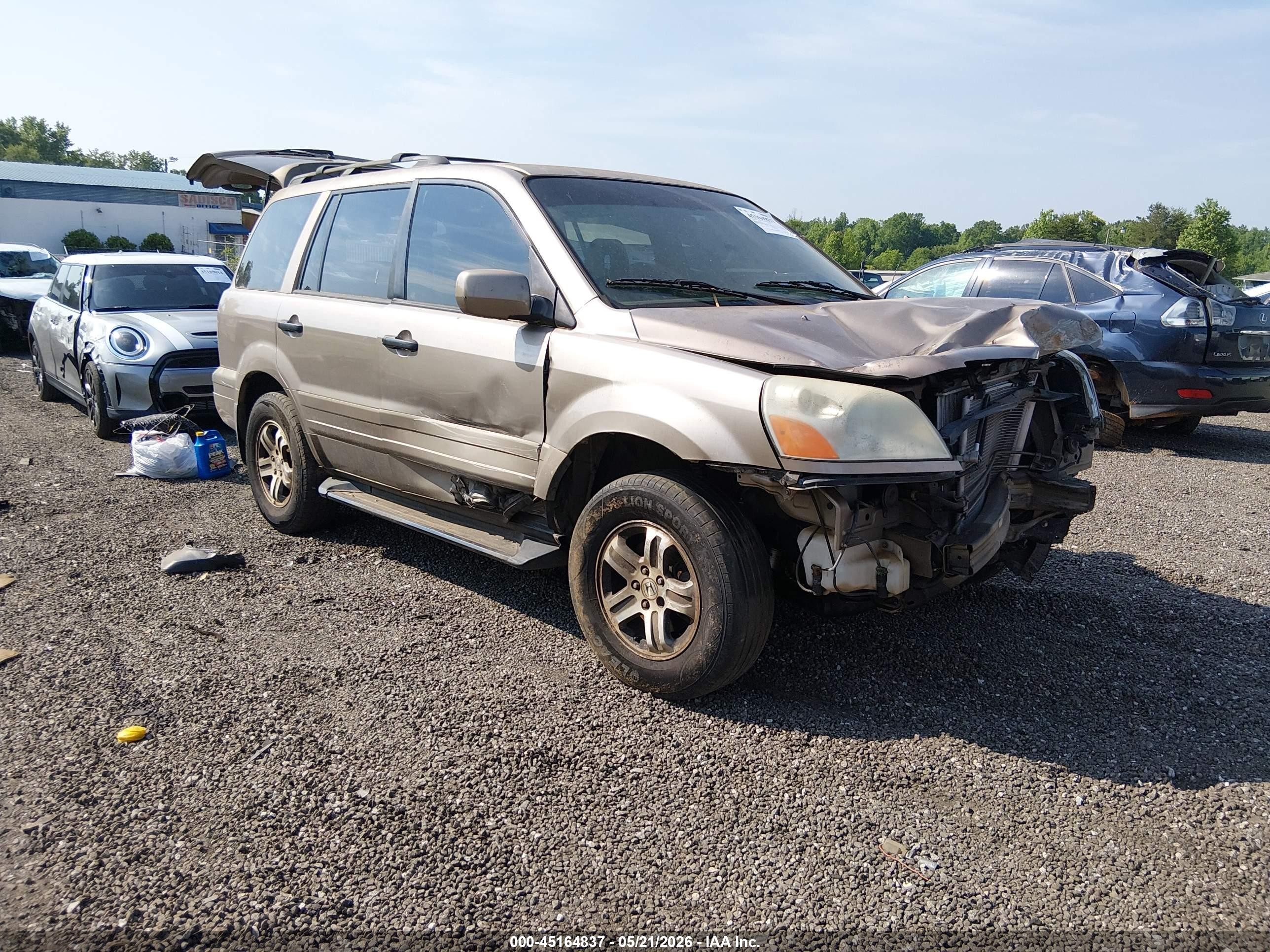 2003 Honda Pilot Ex-l Gold vin: 2HKYF18633H614872