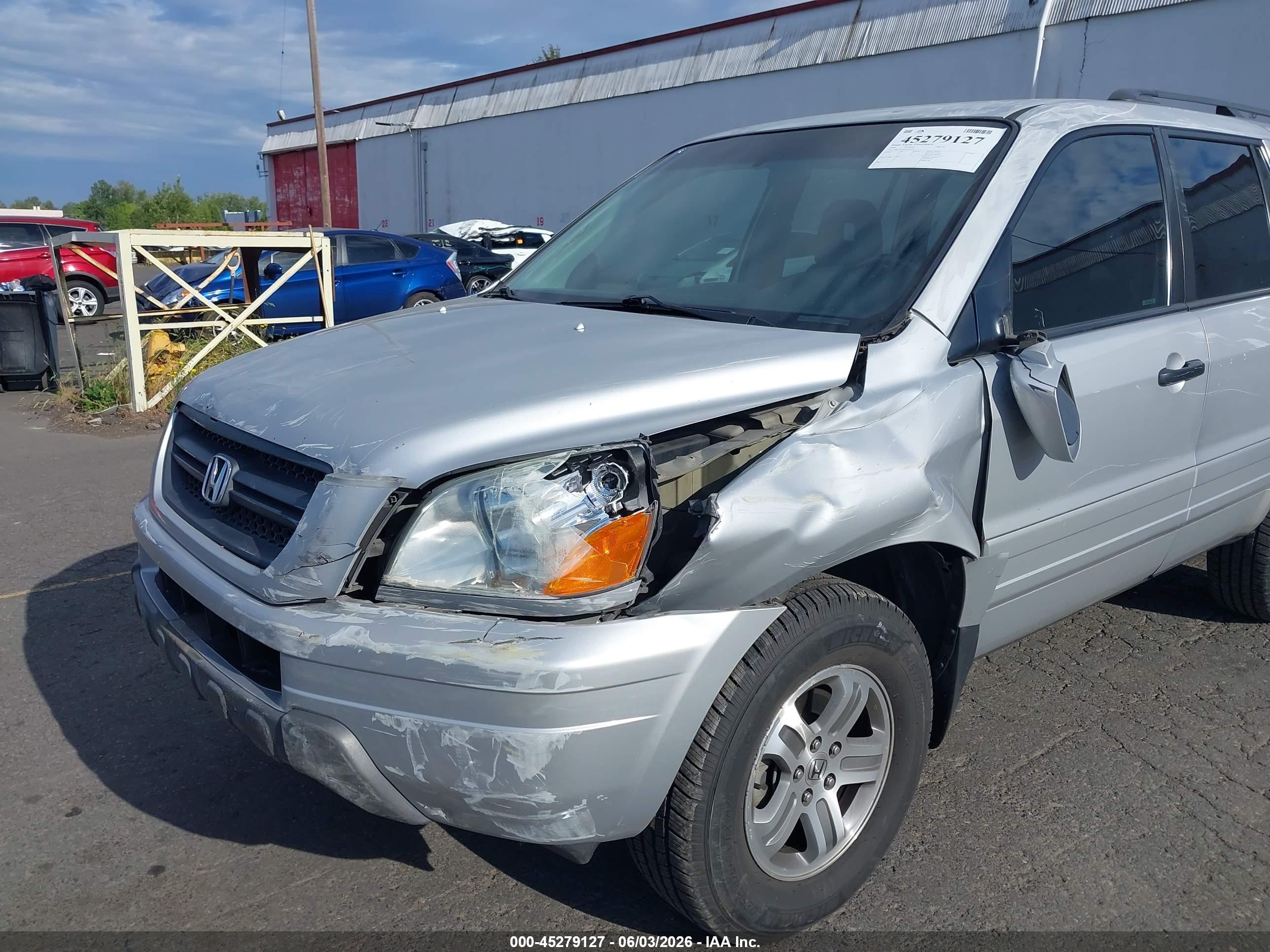 2004 Honda Pilot Ex-l Silver vin: 2HKYF18634H508259