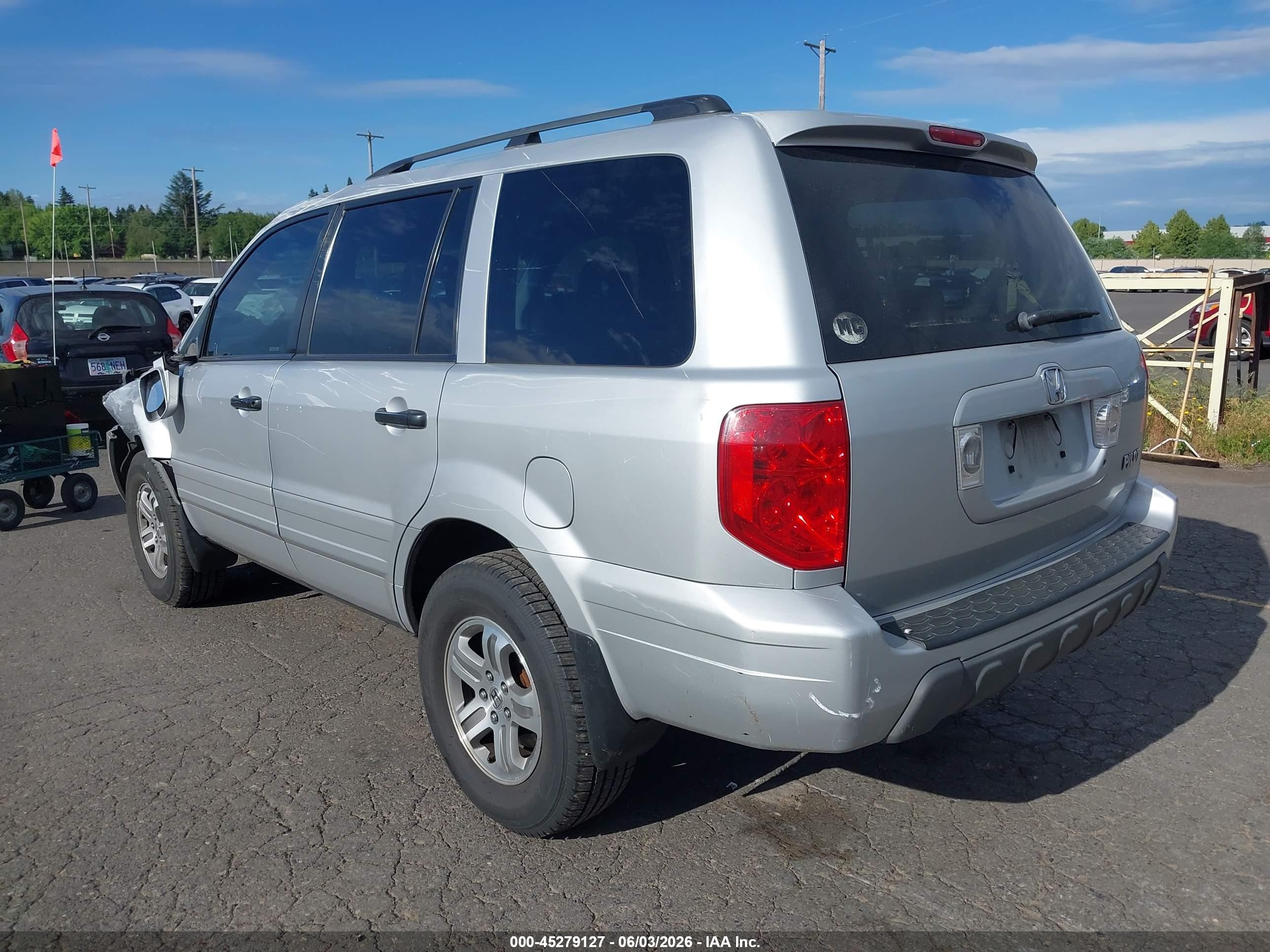 2004 Honda Pilot Ex-l Silver vin: 2HKYF18634H508259