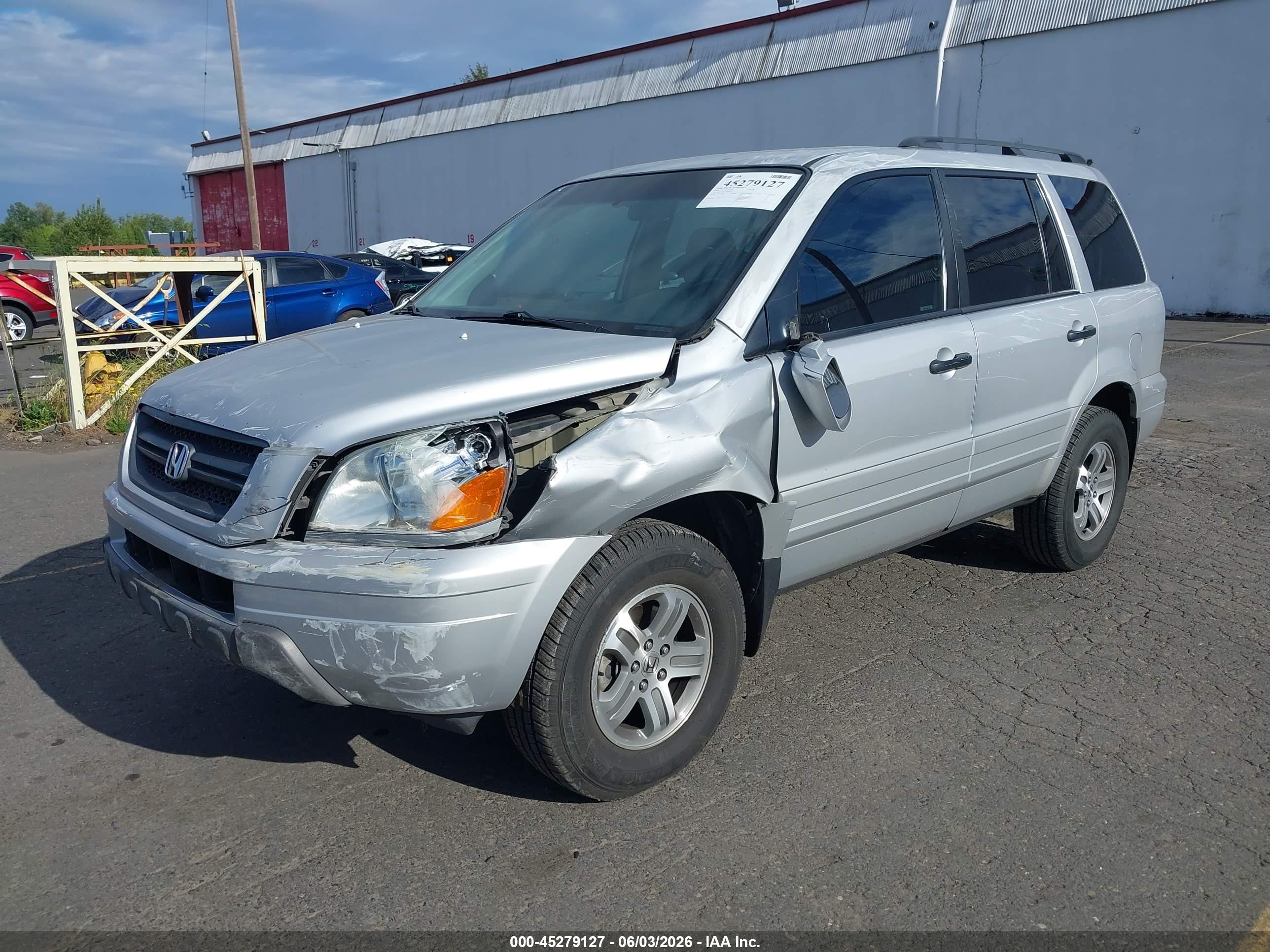 2004 Honda Pilot Ex-l Silver vin: 2HKYF18634H508259