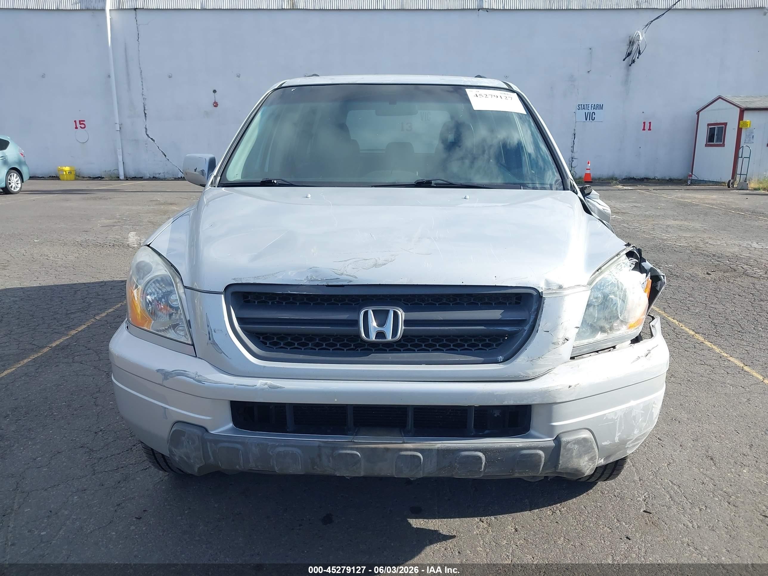 2004 Honda Pilot Ex-l Silver vin: 2HKYF18634H508259