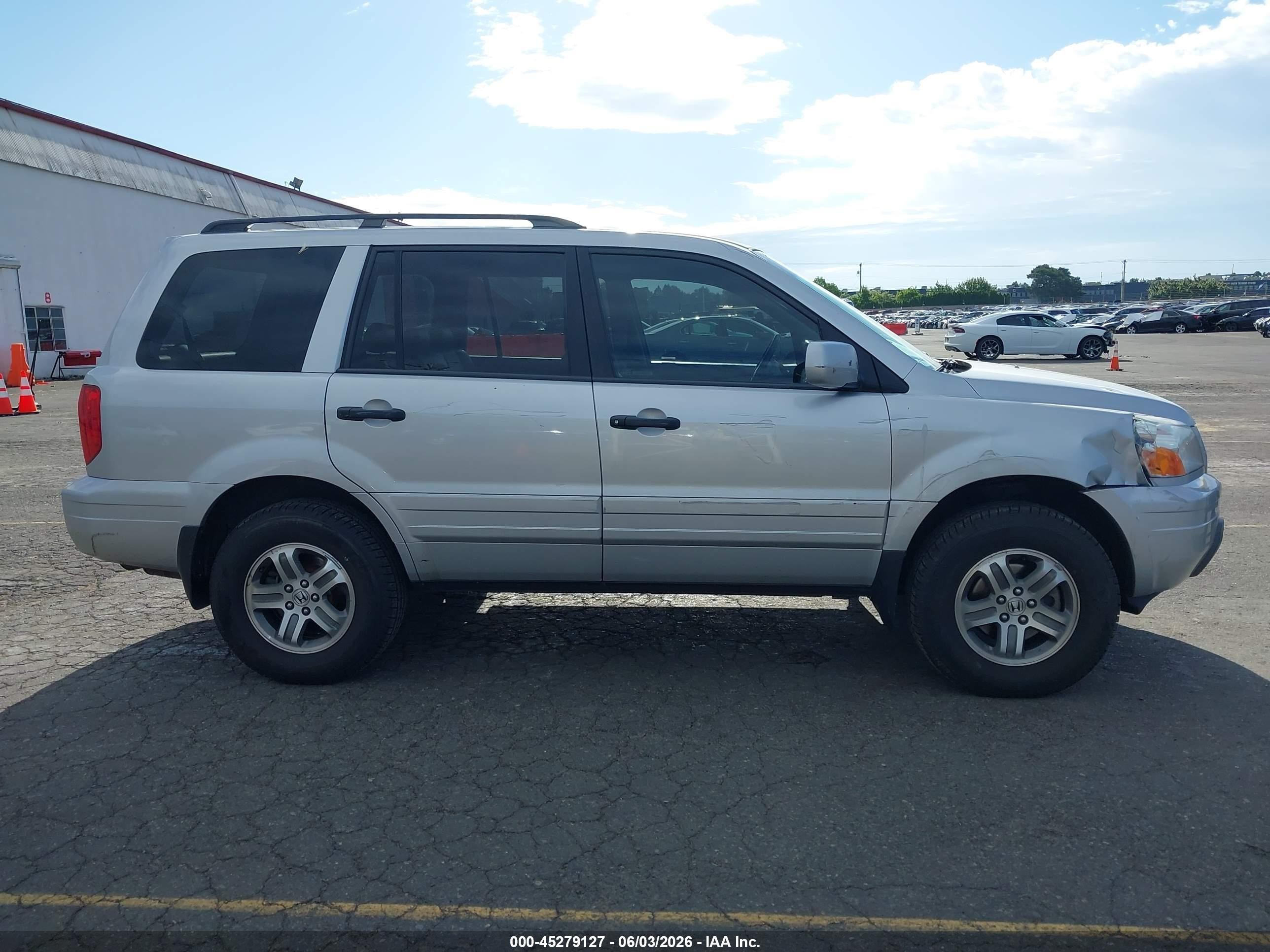 2004 Honda Pilot Ex-l Silver vin: 2HKYF18634H508259