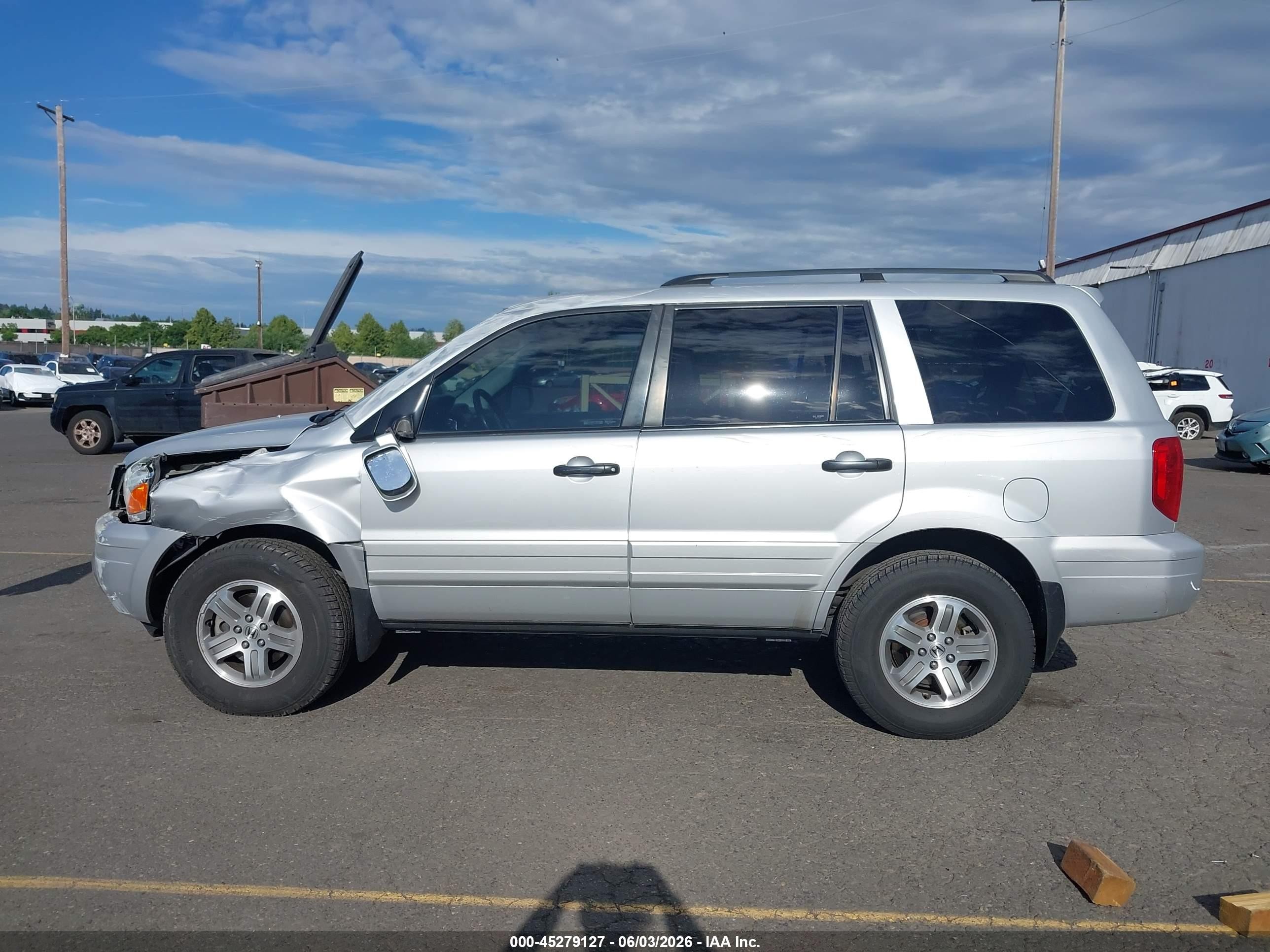 2004 Honda Pilot Ex-l Silver vin: 2HKYF18634H508259