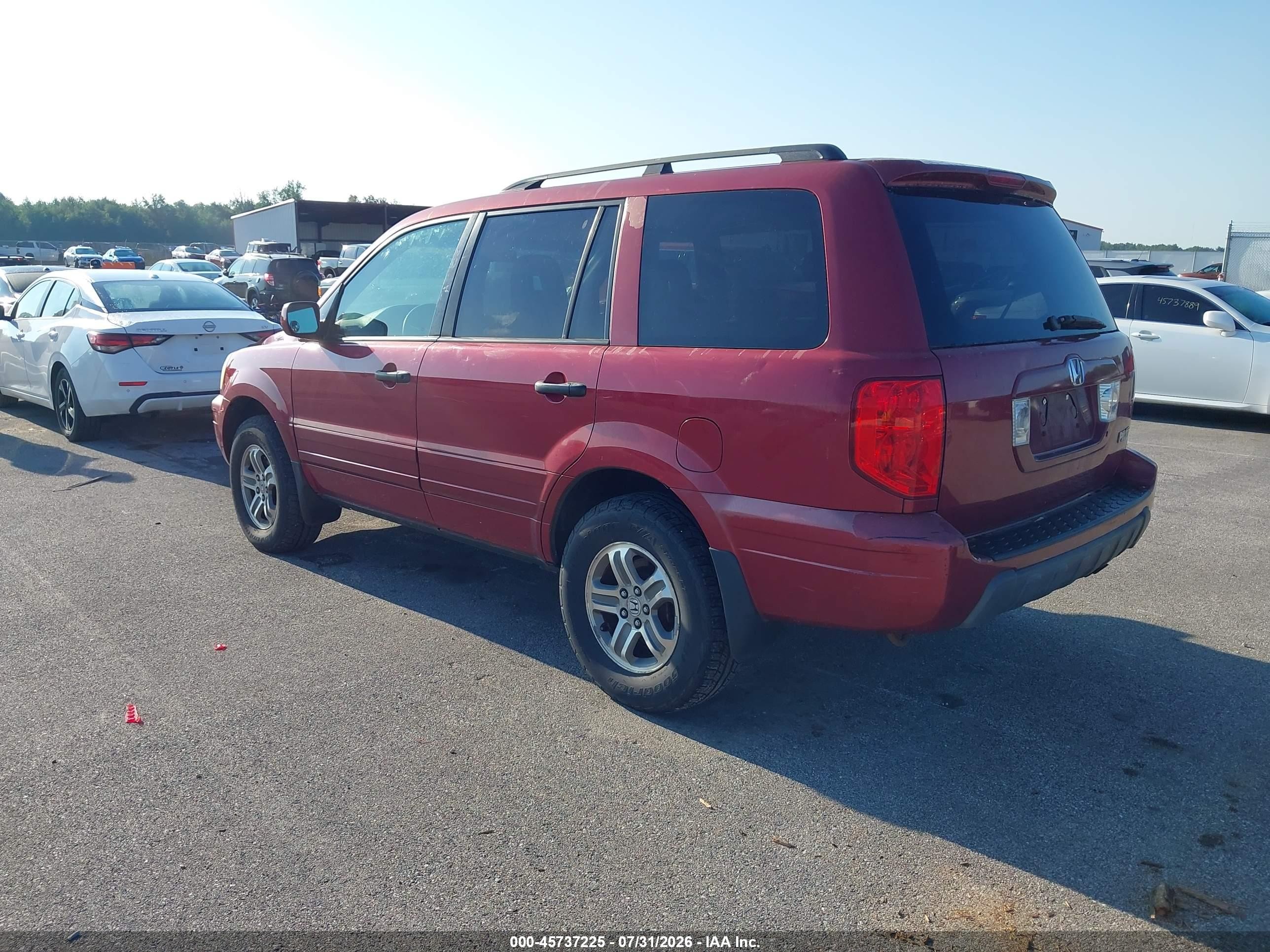 2004 Honda Pilot Ex-l Red vin: 2HKYF18634H573953