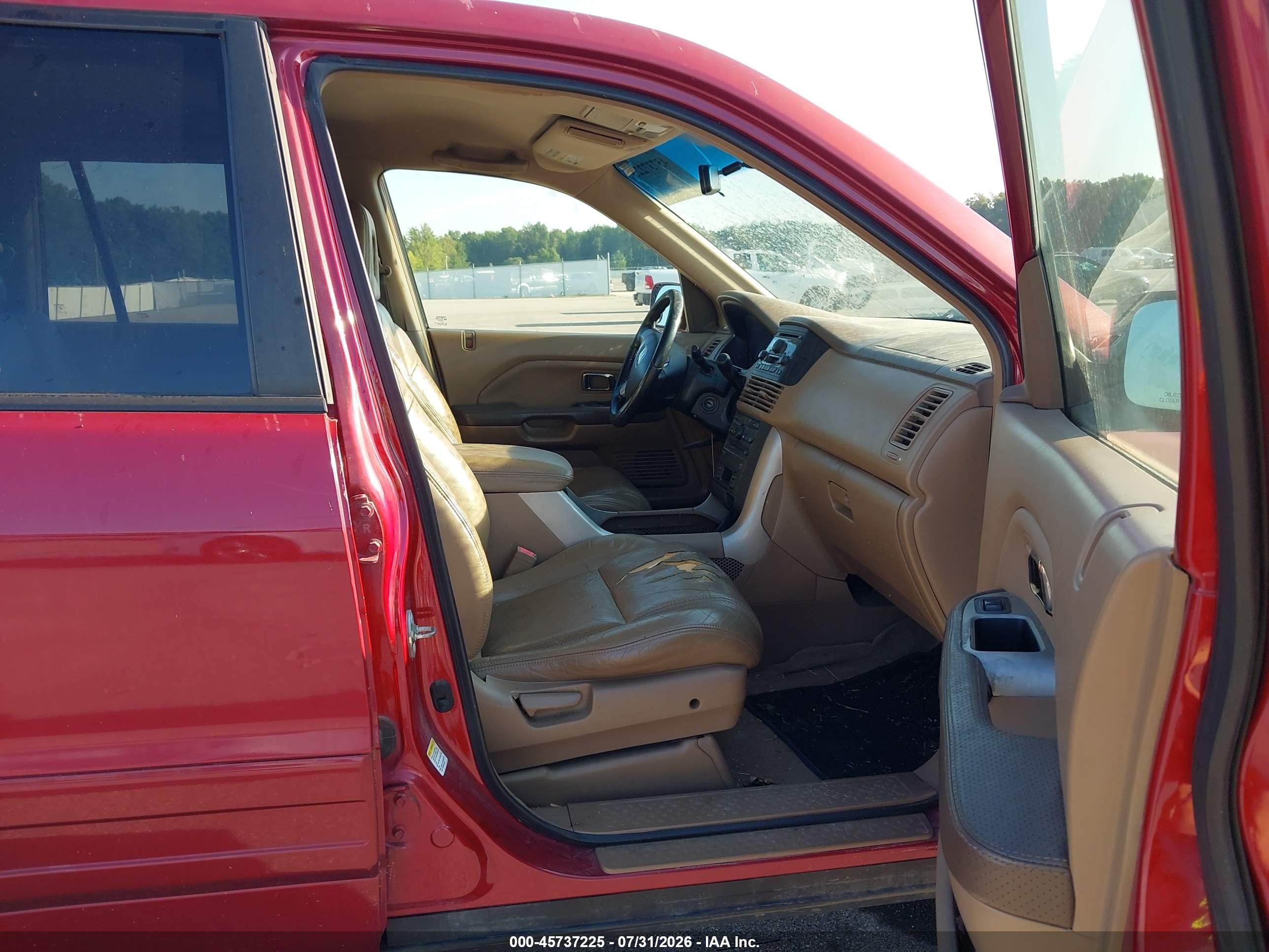 2004 Honda Pilot Ex-l Red vin: 2HKYF18634H573953