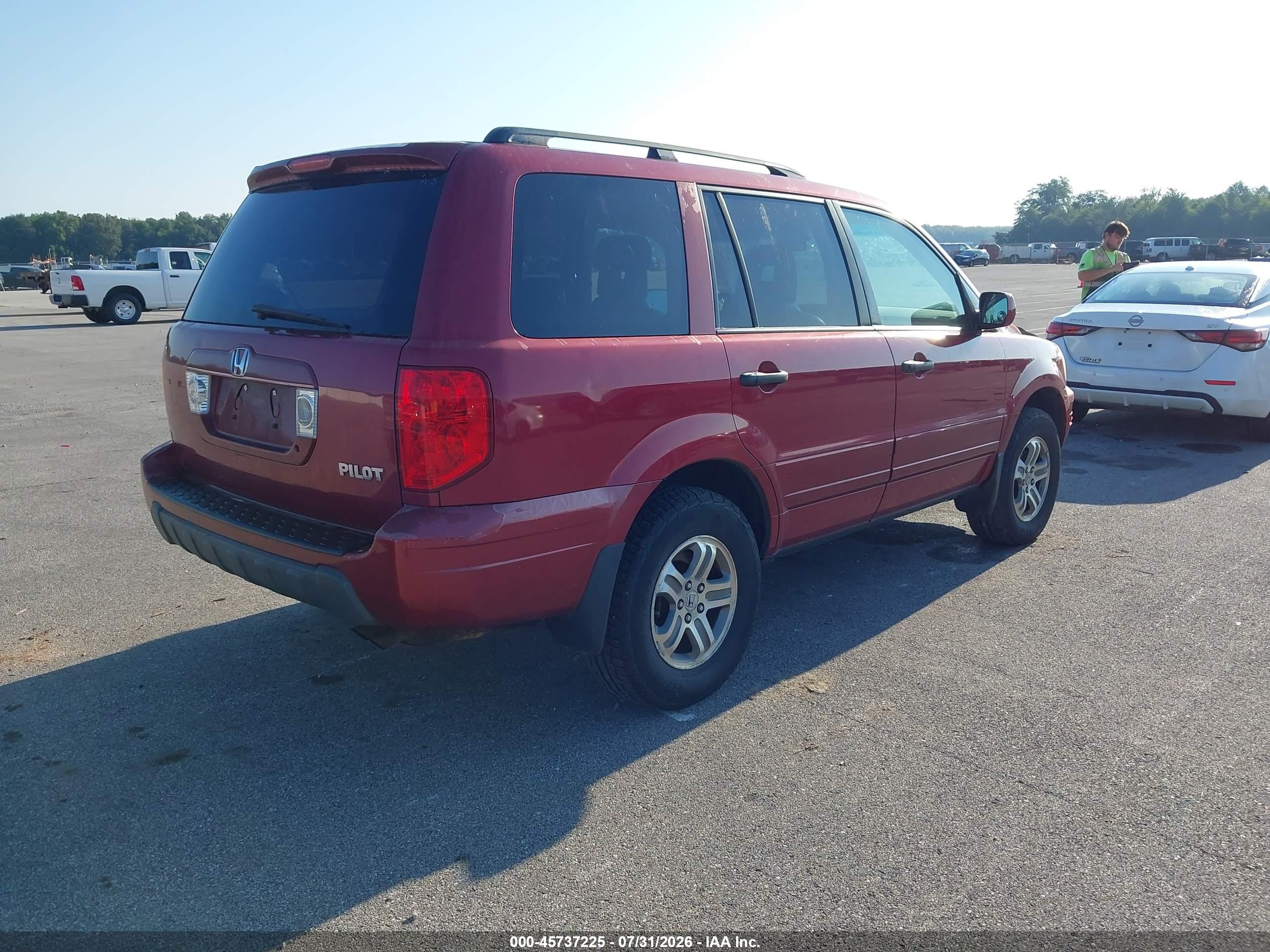 2004 Honda Pilot Ex-l Red vin: 2HKYF18634H573953