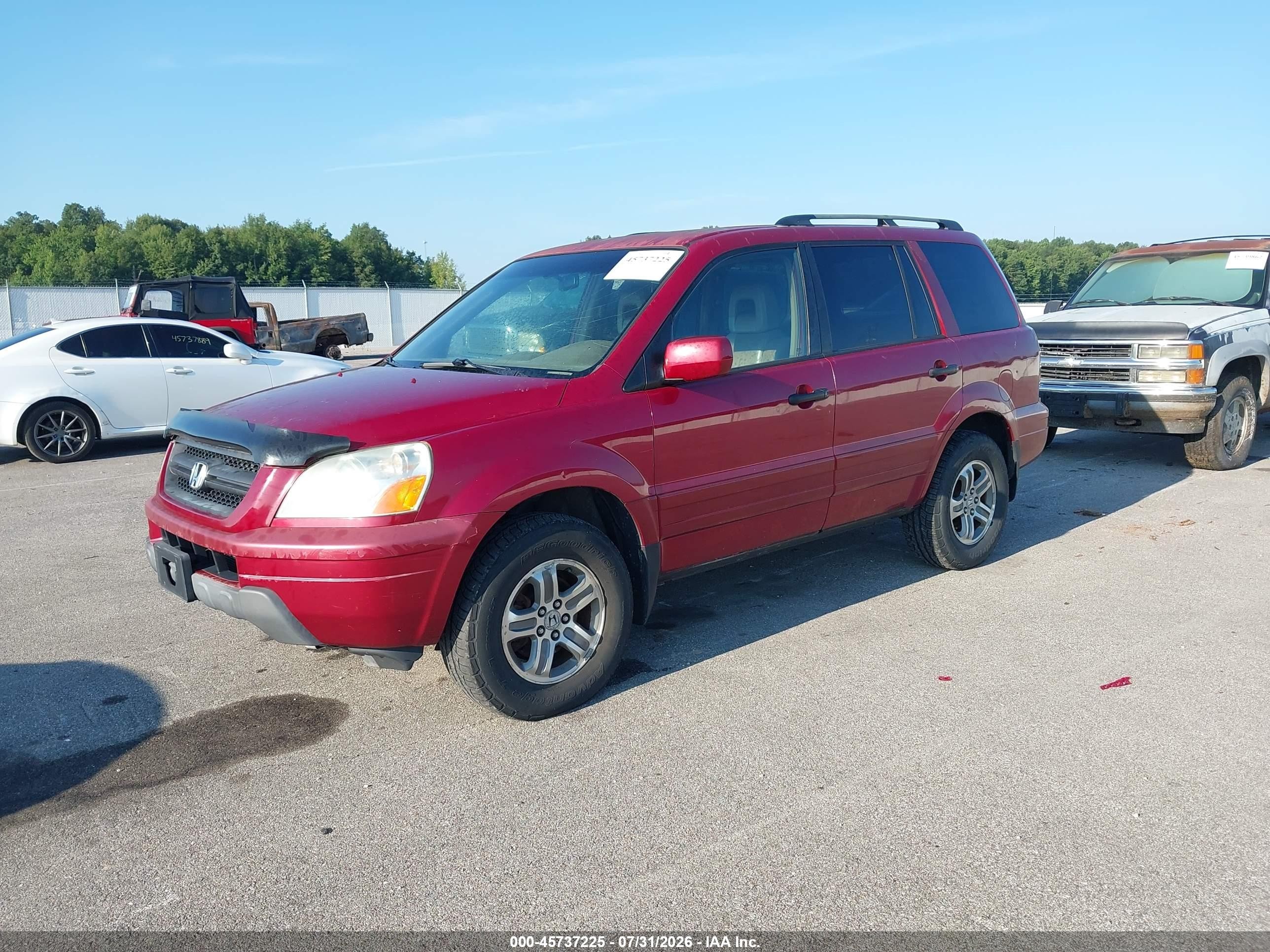 2004 Honda Pilot Ex-l Red vin: 2HKYF18634H573953