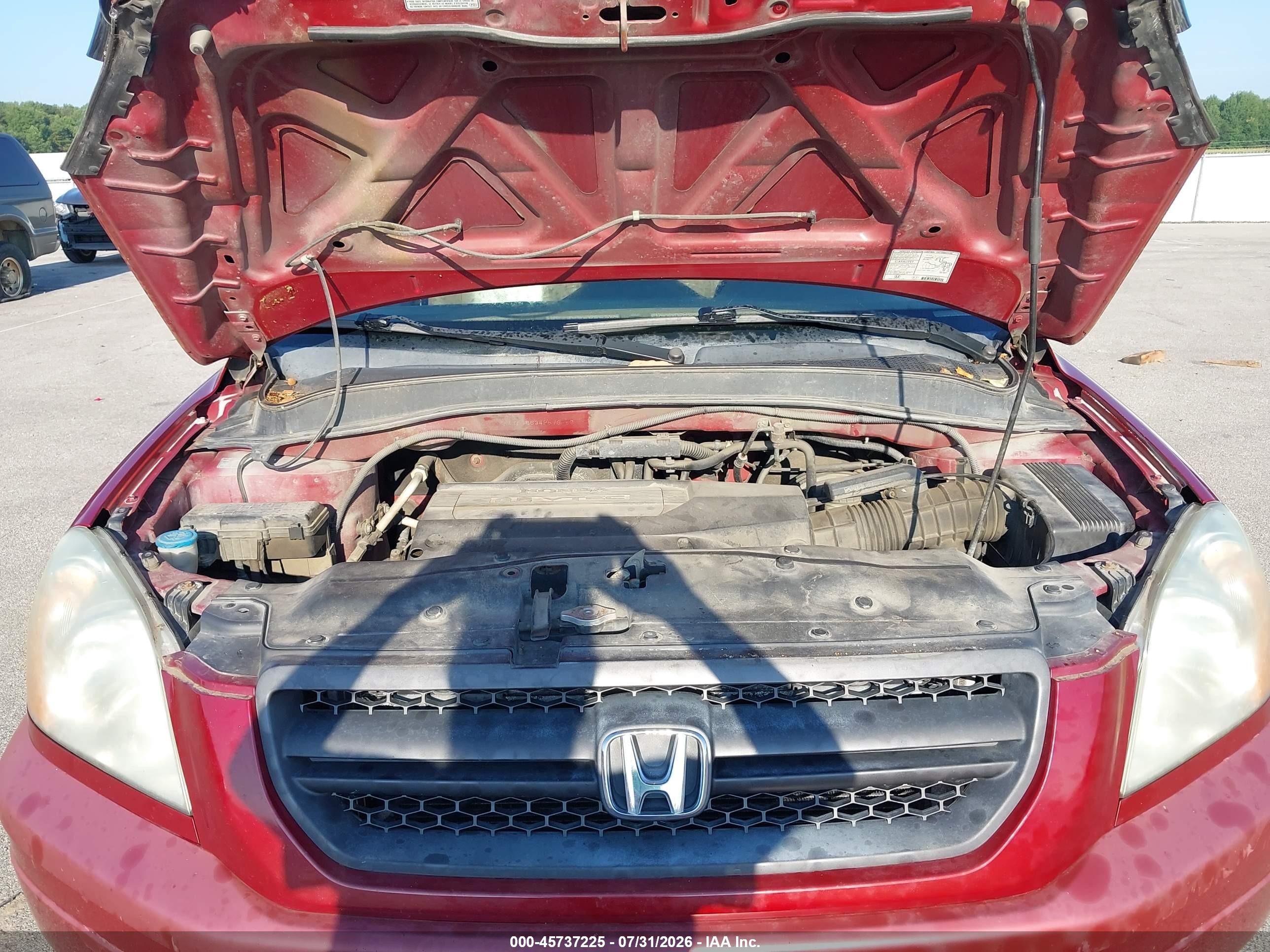 2004 Honda Pilot Ex-l Red vin: 2HKYF18634H573953