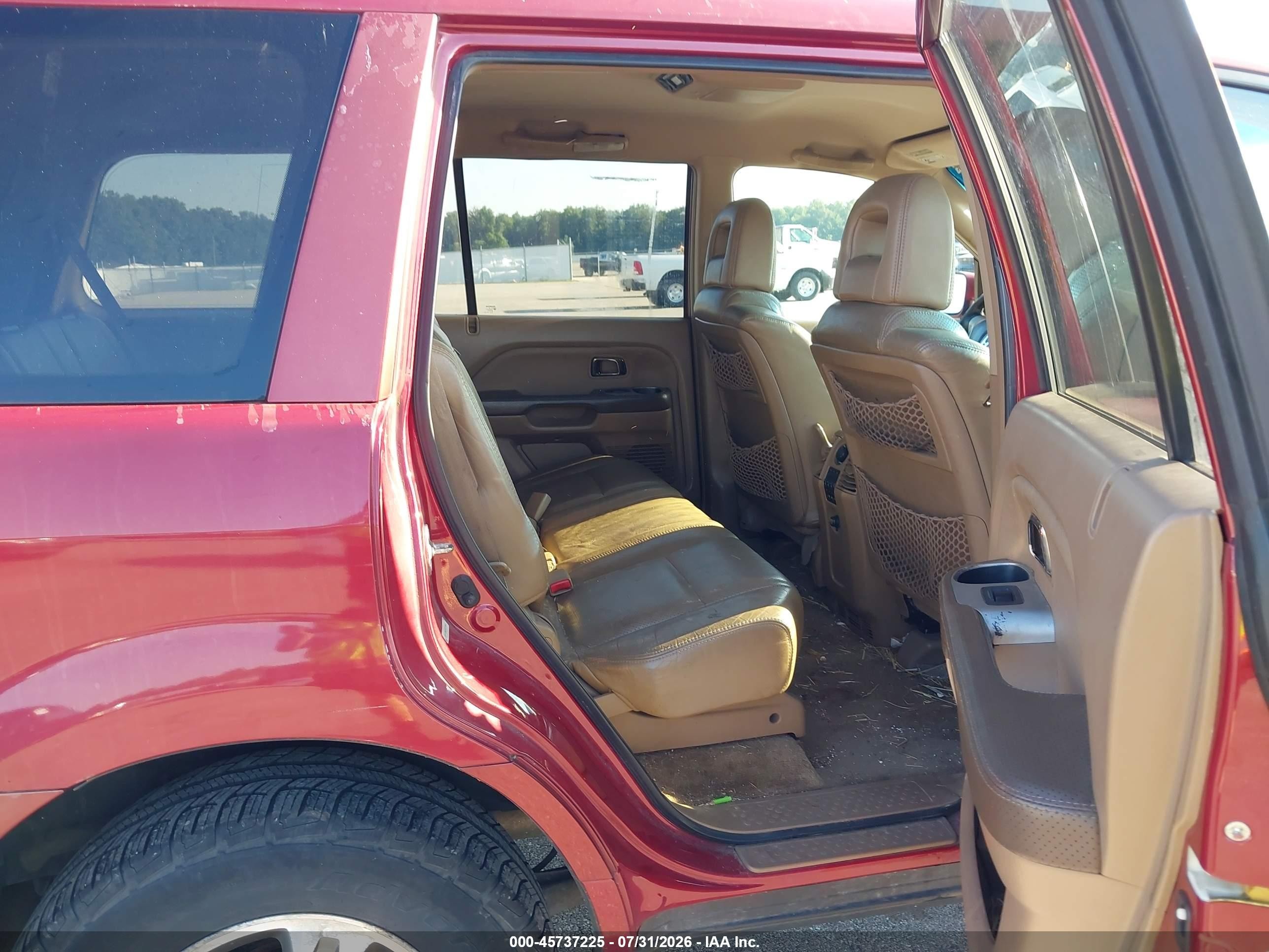 2004 Honda Pilot Ex-l Red vin: 2HKYF18634H573953