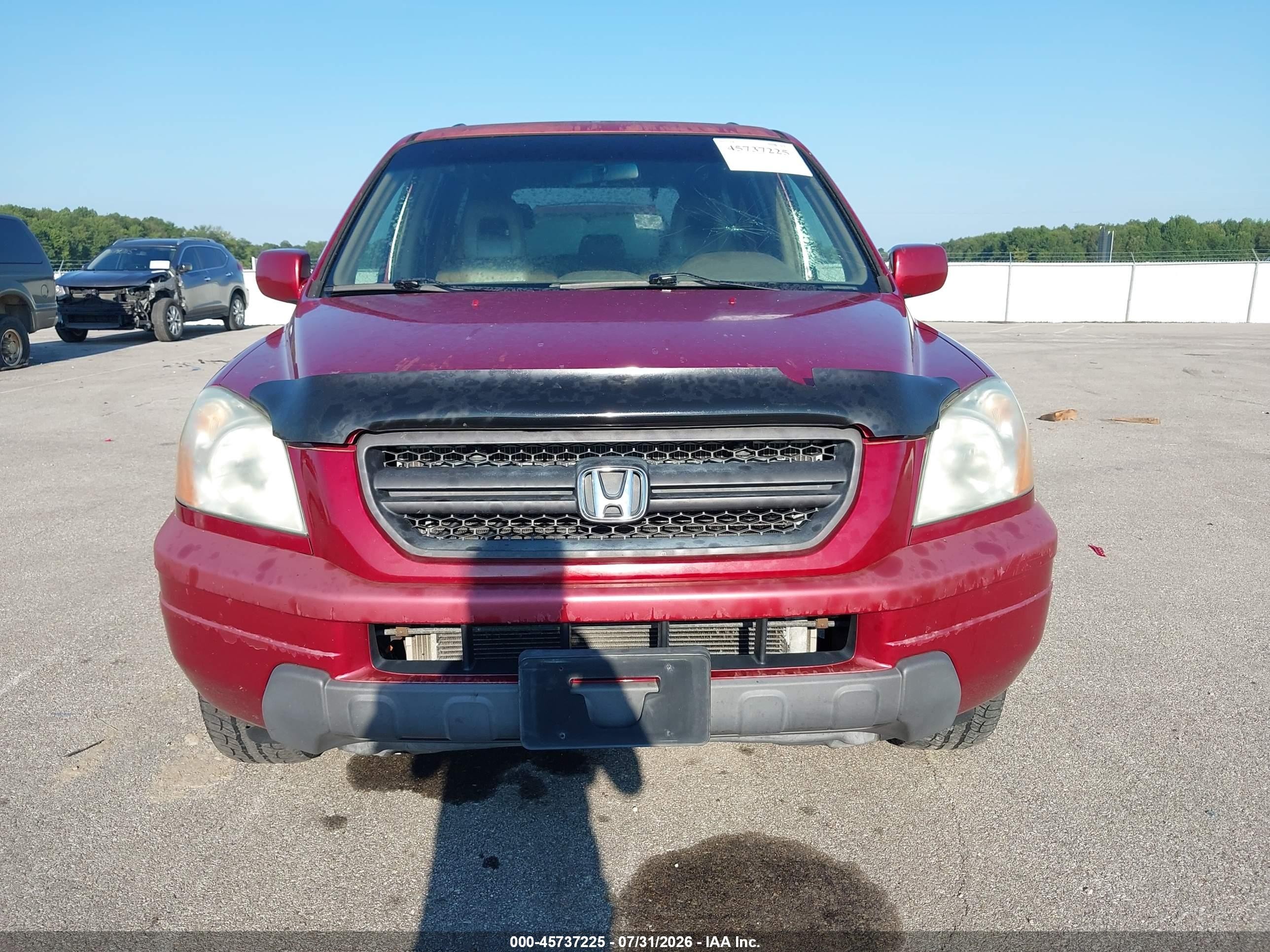 2004 Honda Pilot Ex-l Red vin: 2HKYF18634H573953